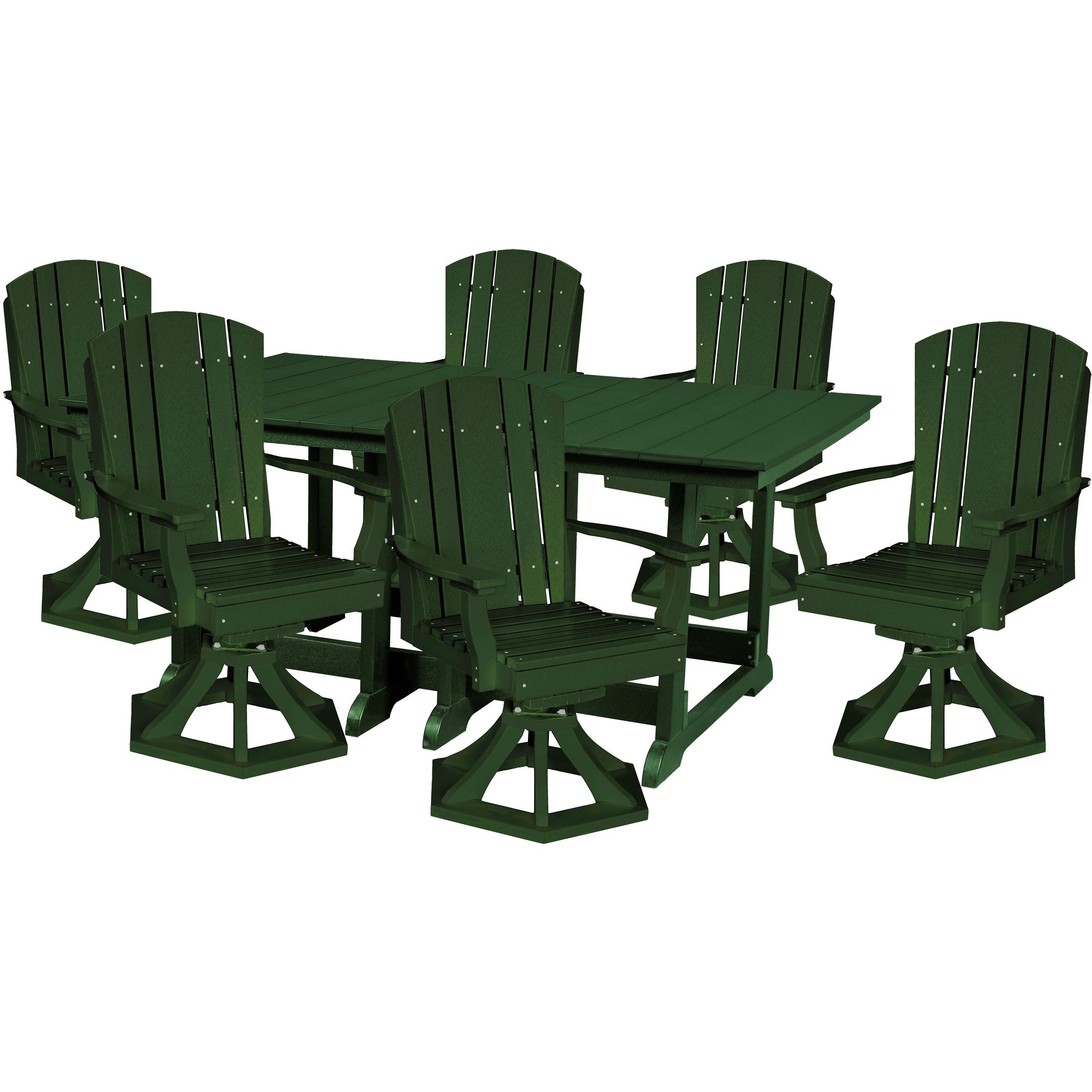 7-Piece Plantation Dining Table Set With All Swivels