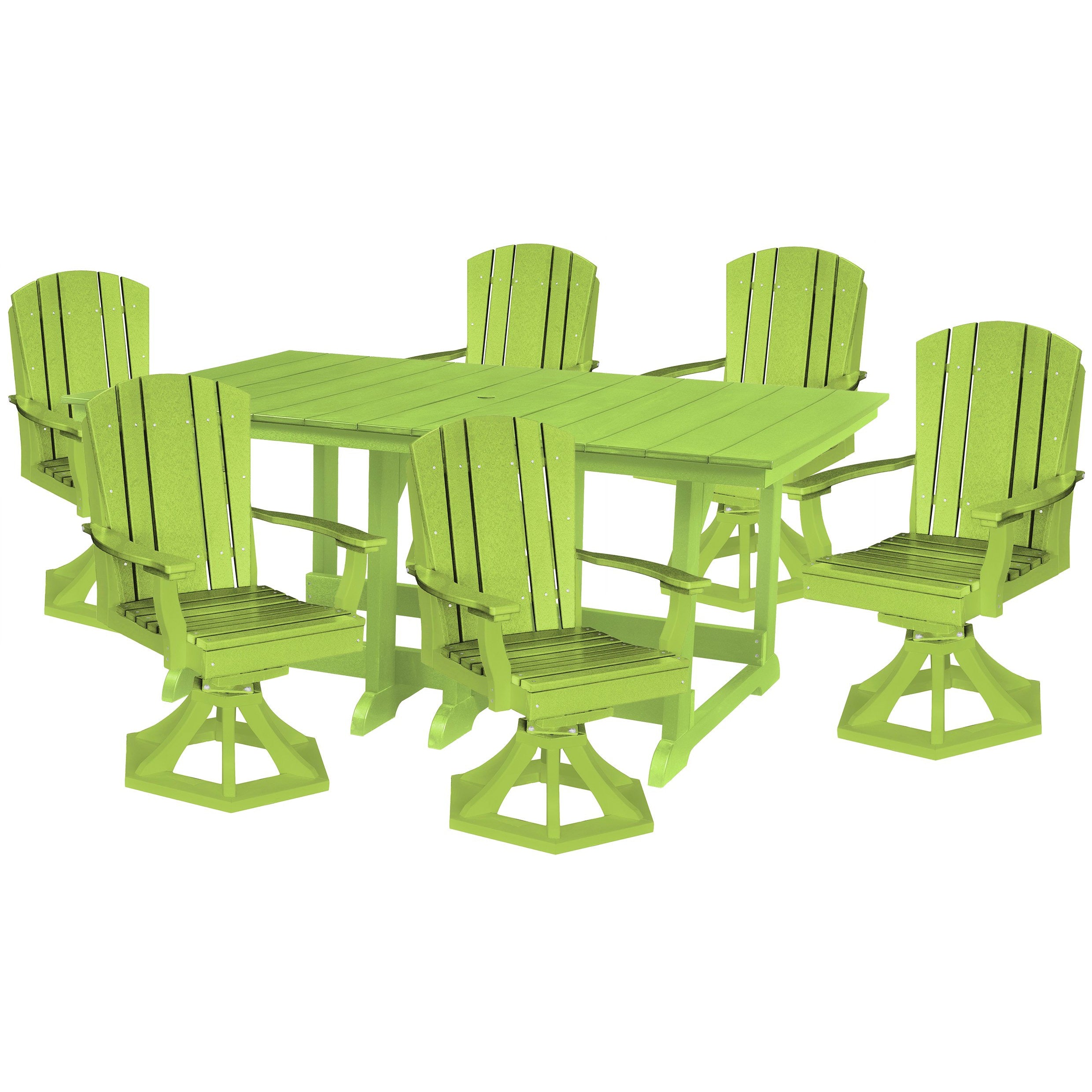 7-Piece Plantation Dining Table Set With All Swivels