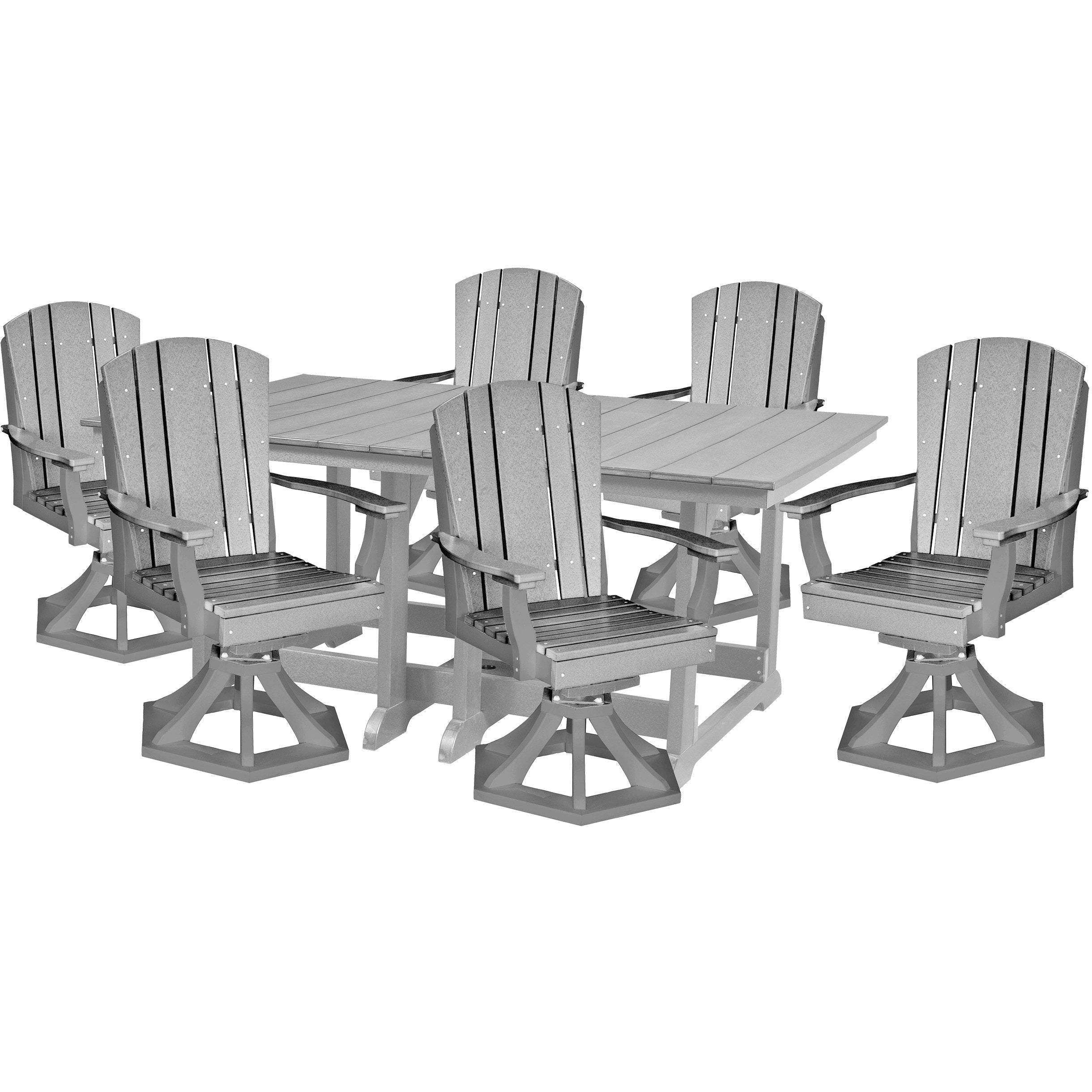 7-Piece Plantation Dining Table Set With All Swivels