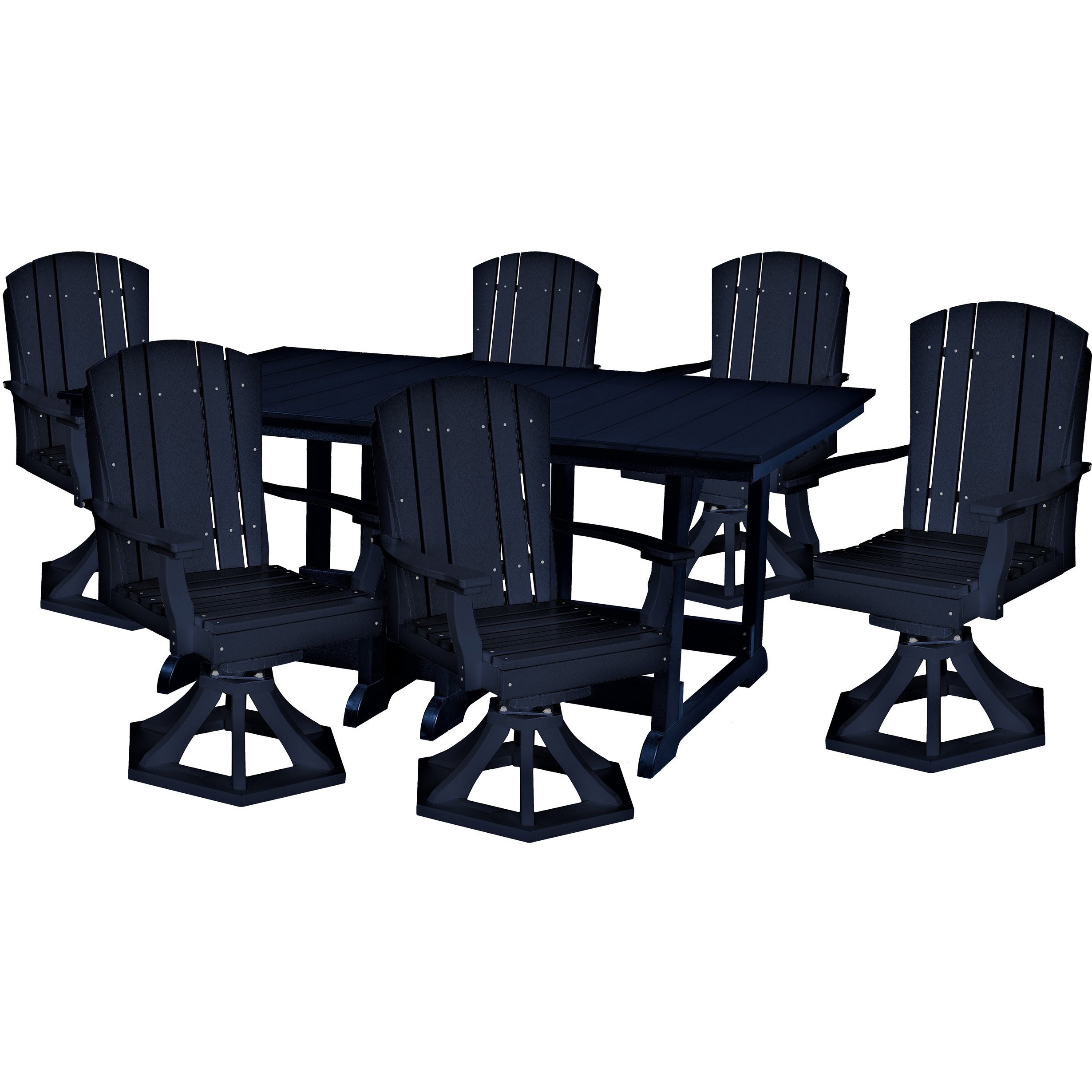 7-Piece Plantation Dining Table Set With All Swivels