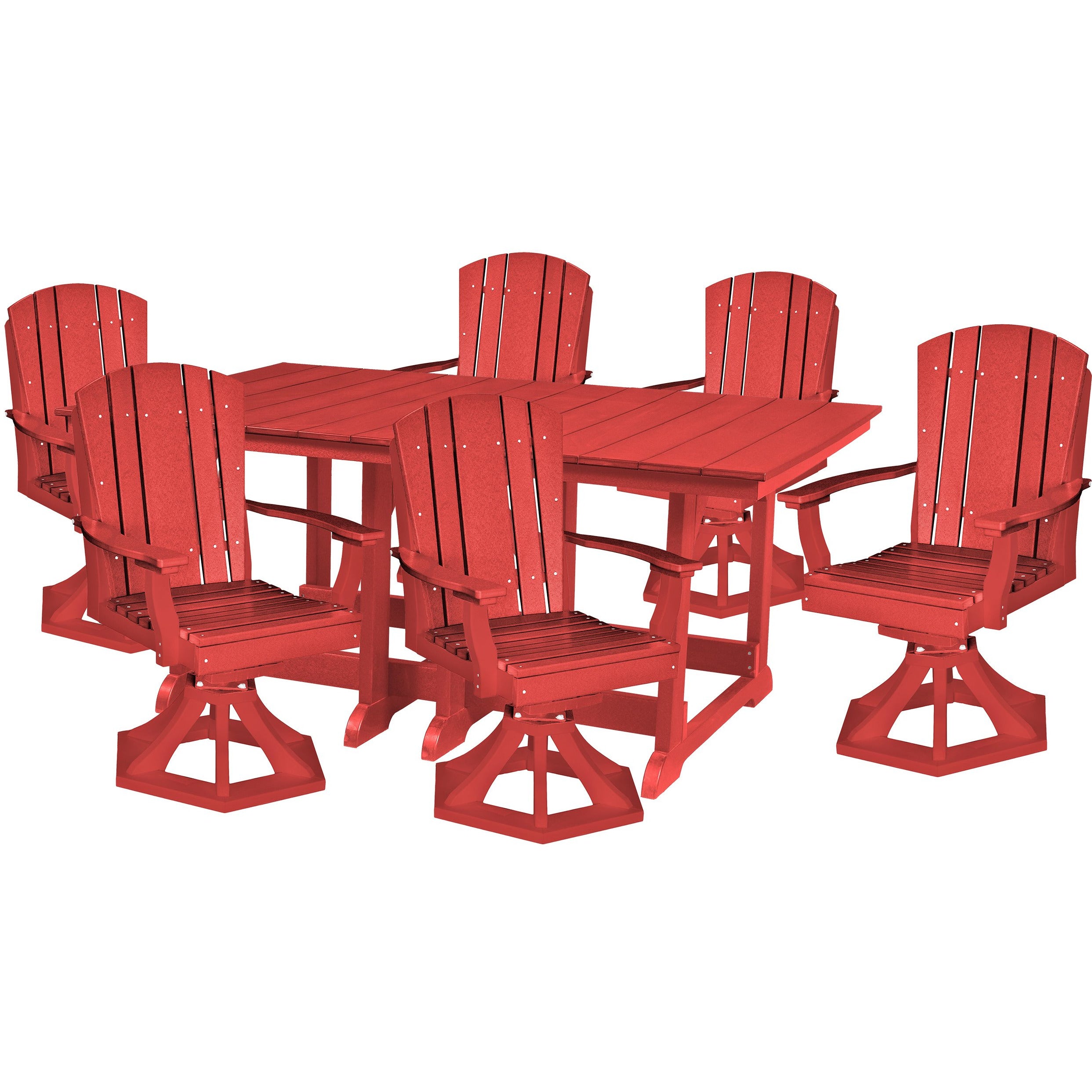 7-Piece Plantation Dining Table Set With All Swivels