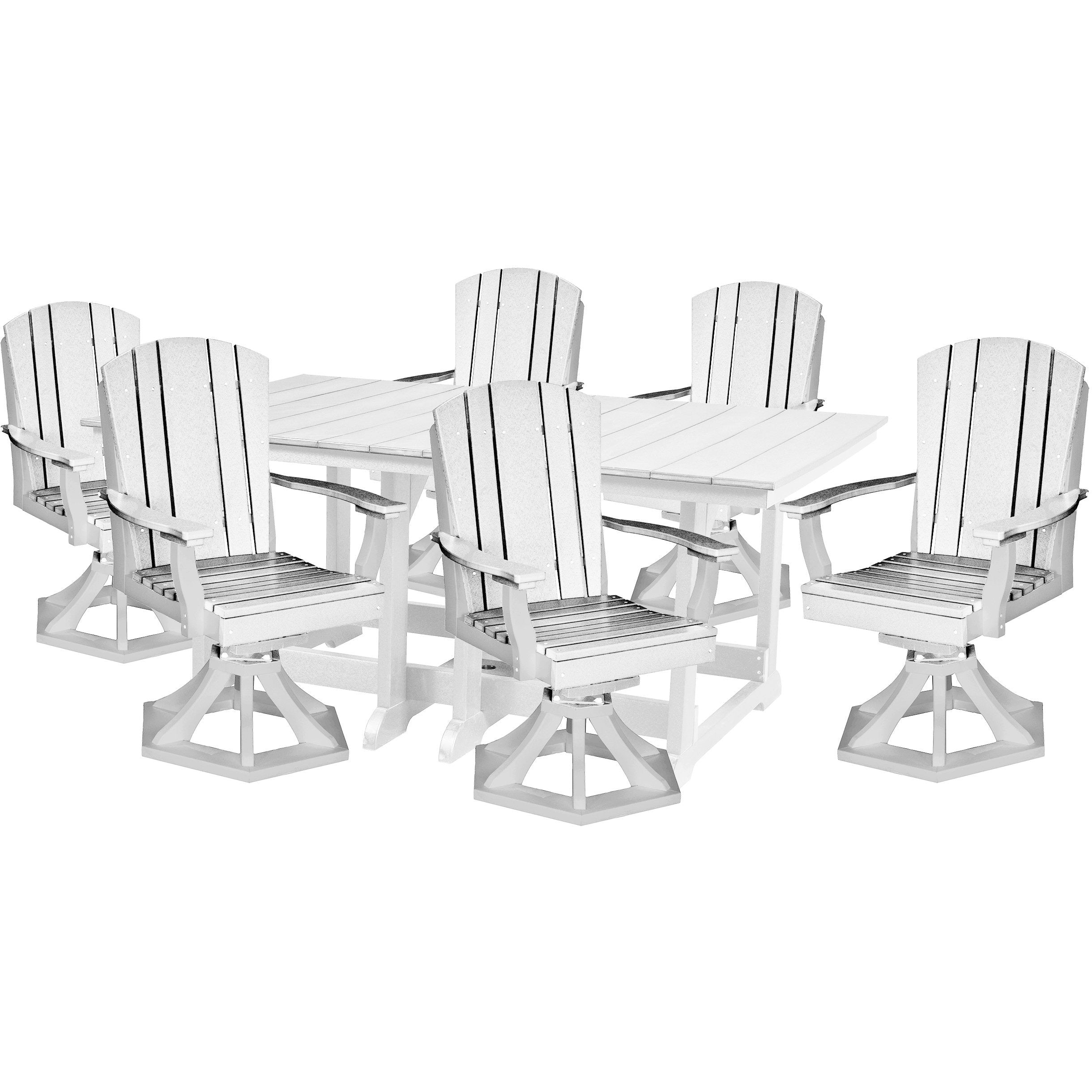 7-Piece Plantation Dining Table Set With All Swivels