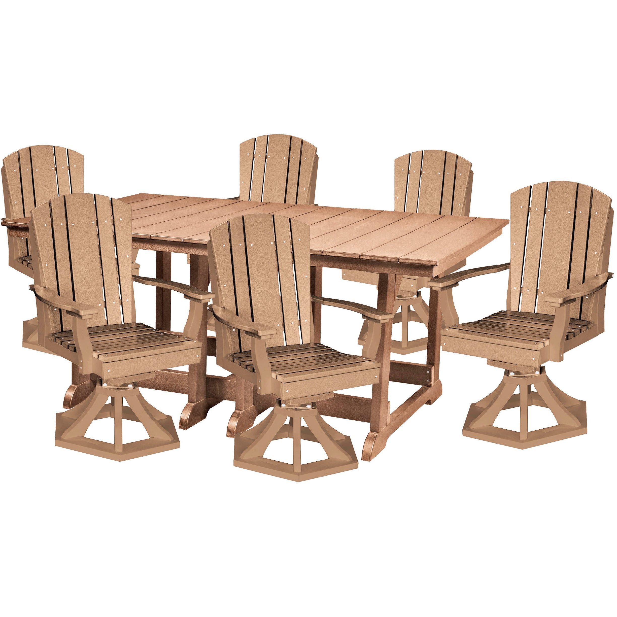 7-Piece Plantation Dining Table Set With All Swivels