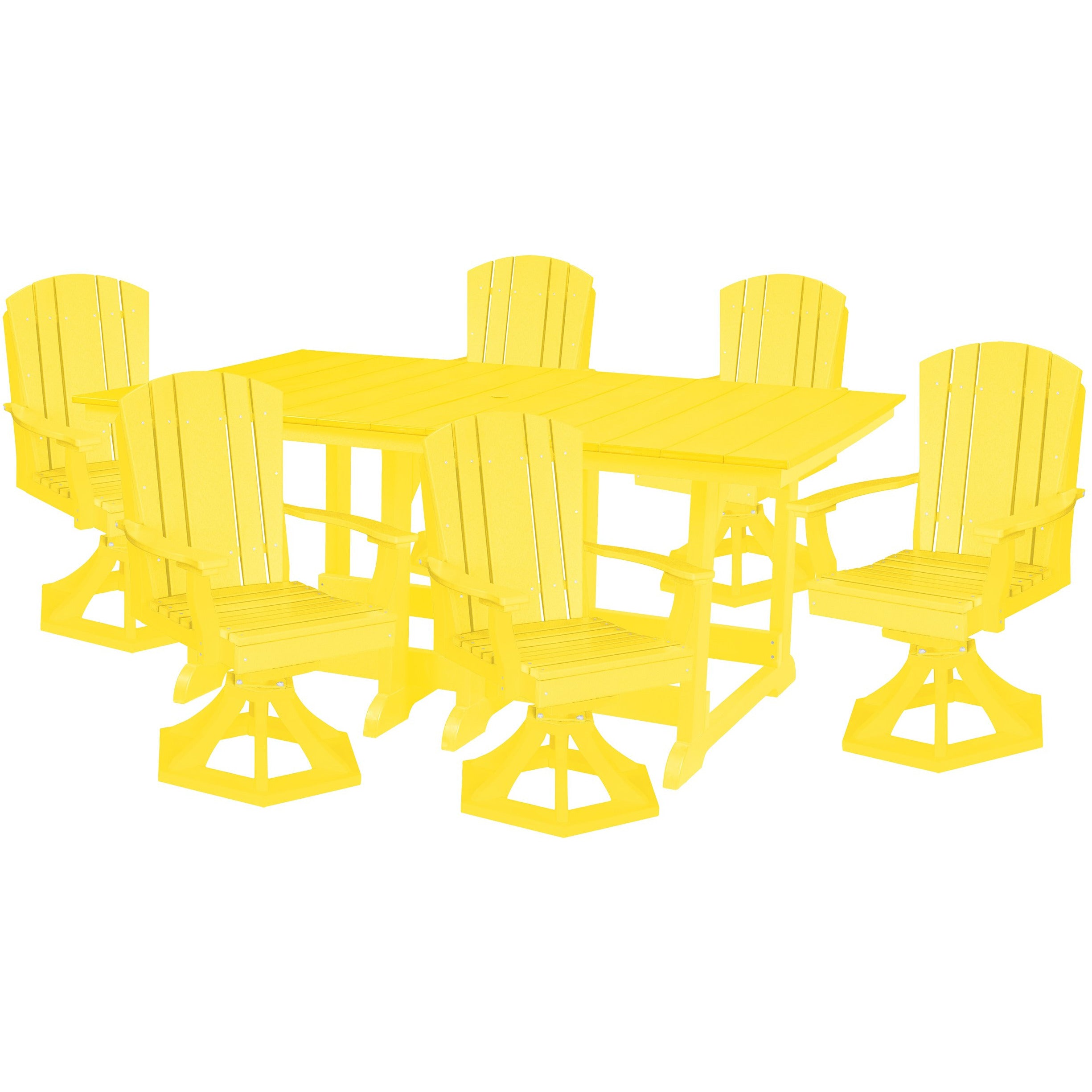 7-Piece Plantation Dining Table Set With All Swivels