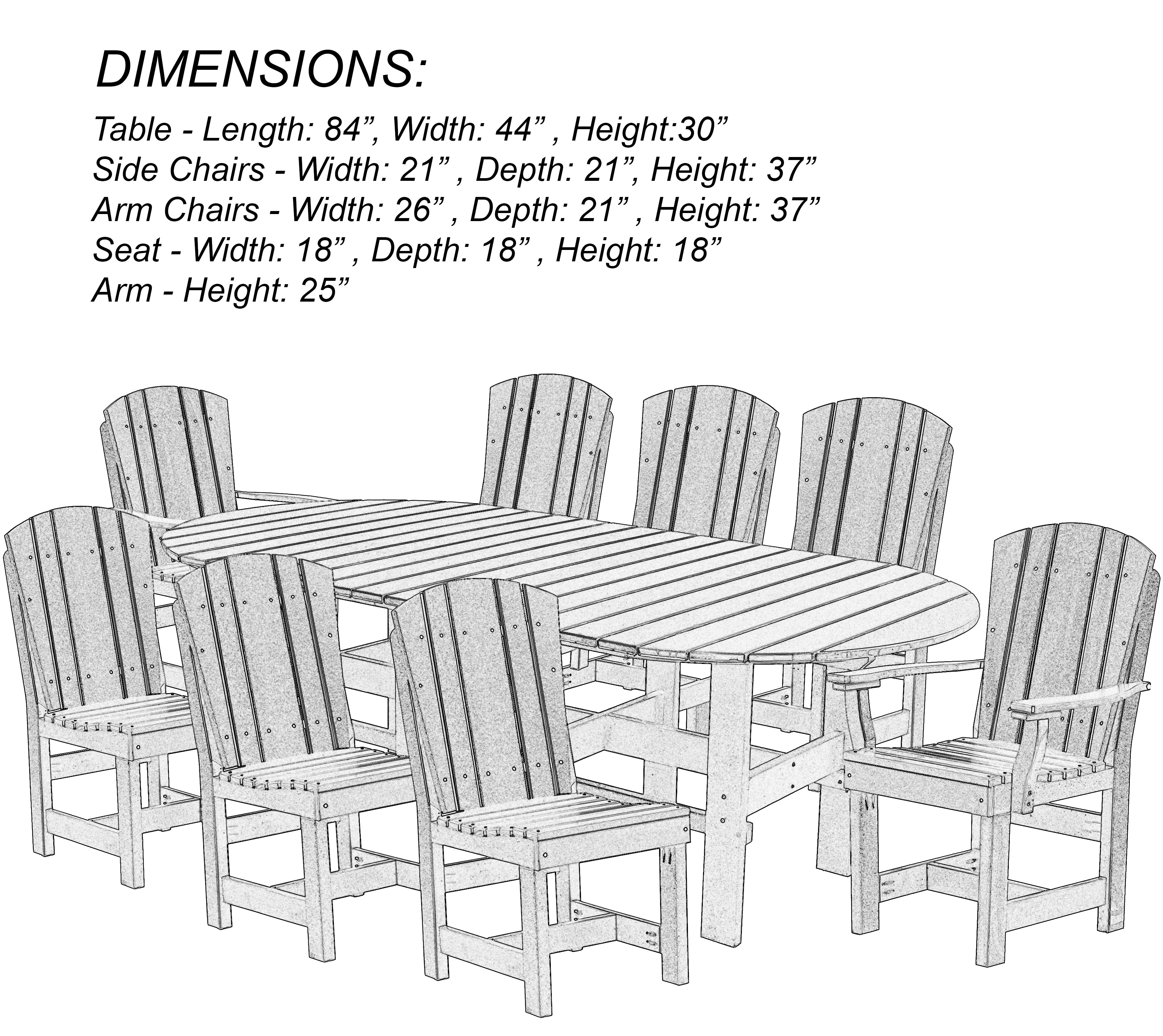 DURAWEATHER POLY® 9-Piece Plantation Oval Dining Table Set