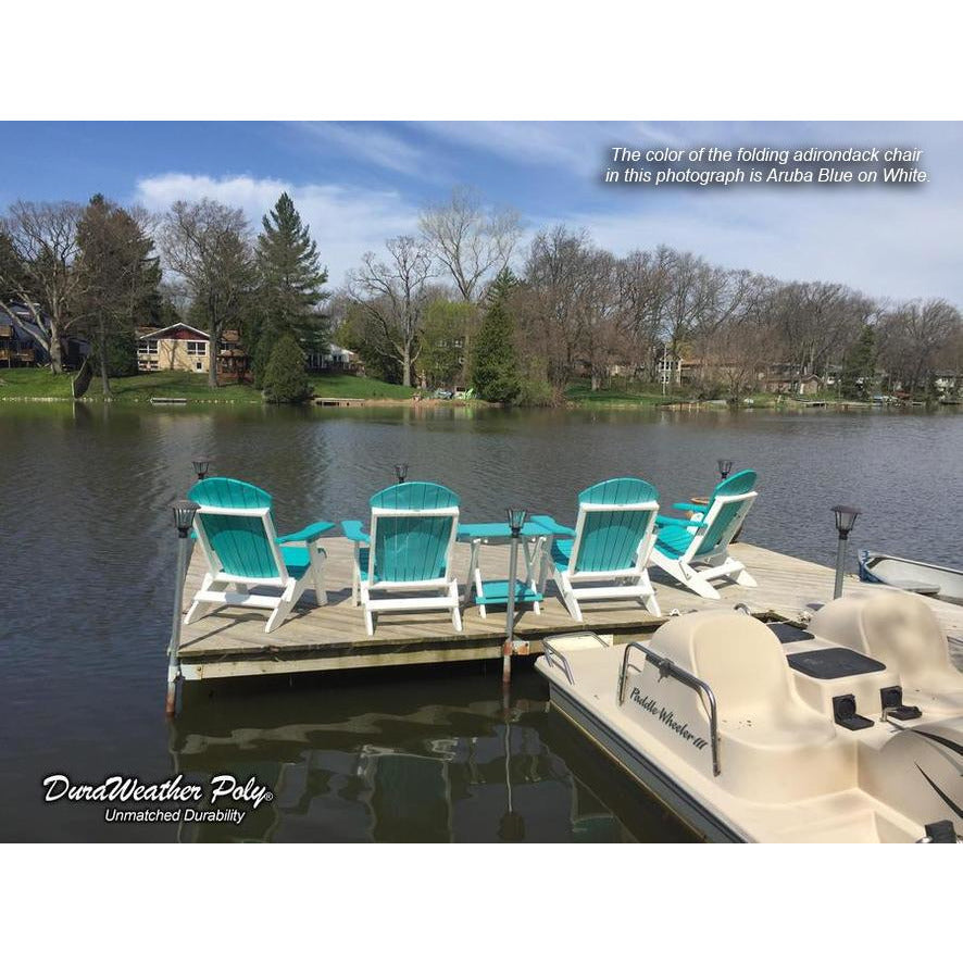 Set of 2 Folding Adirondack Chairs King Size + 1 Folding Side Table With Removable Tray