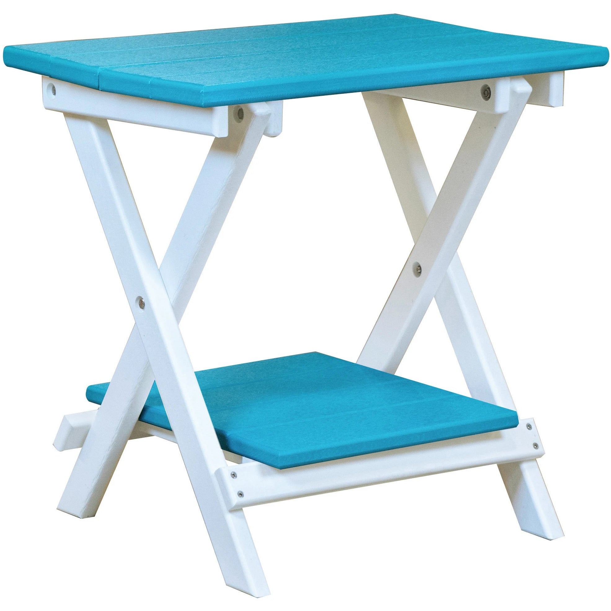 Set of 4 Folding Adirondack Chairs King Size - 4 Folding Ottomans and 2 Folding Side Tables