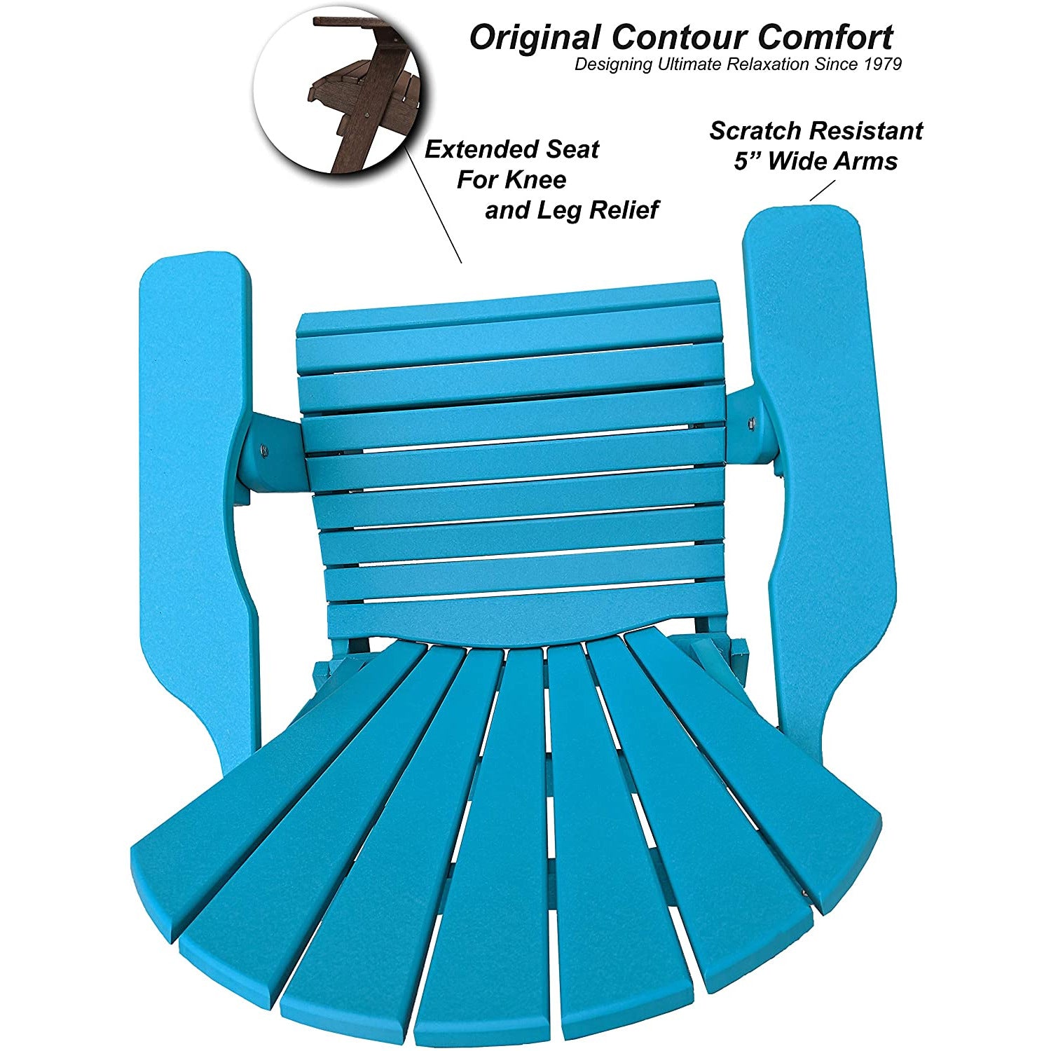 Set of 2 Folding Adirondack Chairs King Size + 1 Folding Side Table With Removable Tray