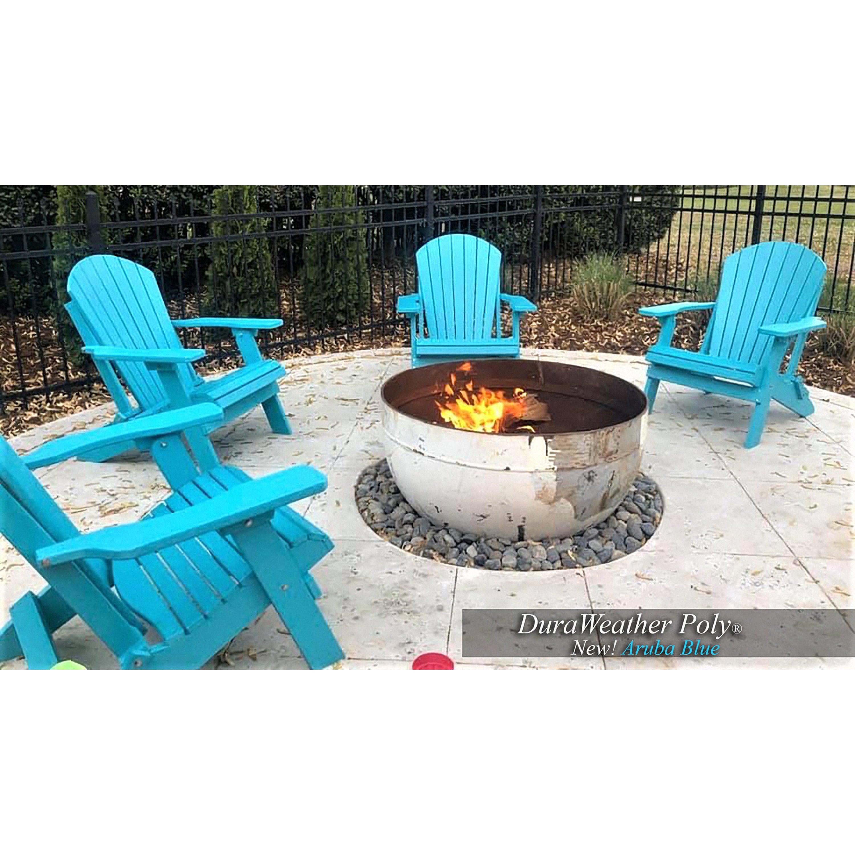 King Size Folding Adirondack Chair - (Aruba Blue)