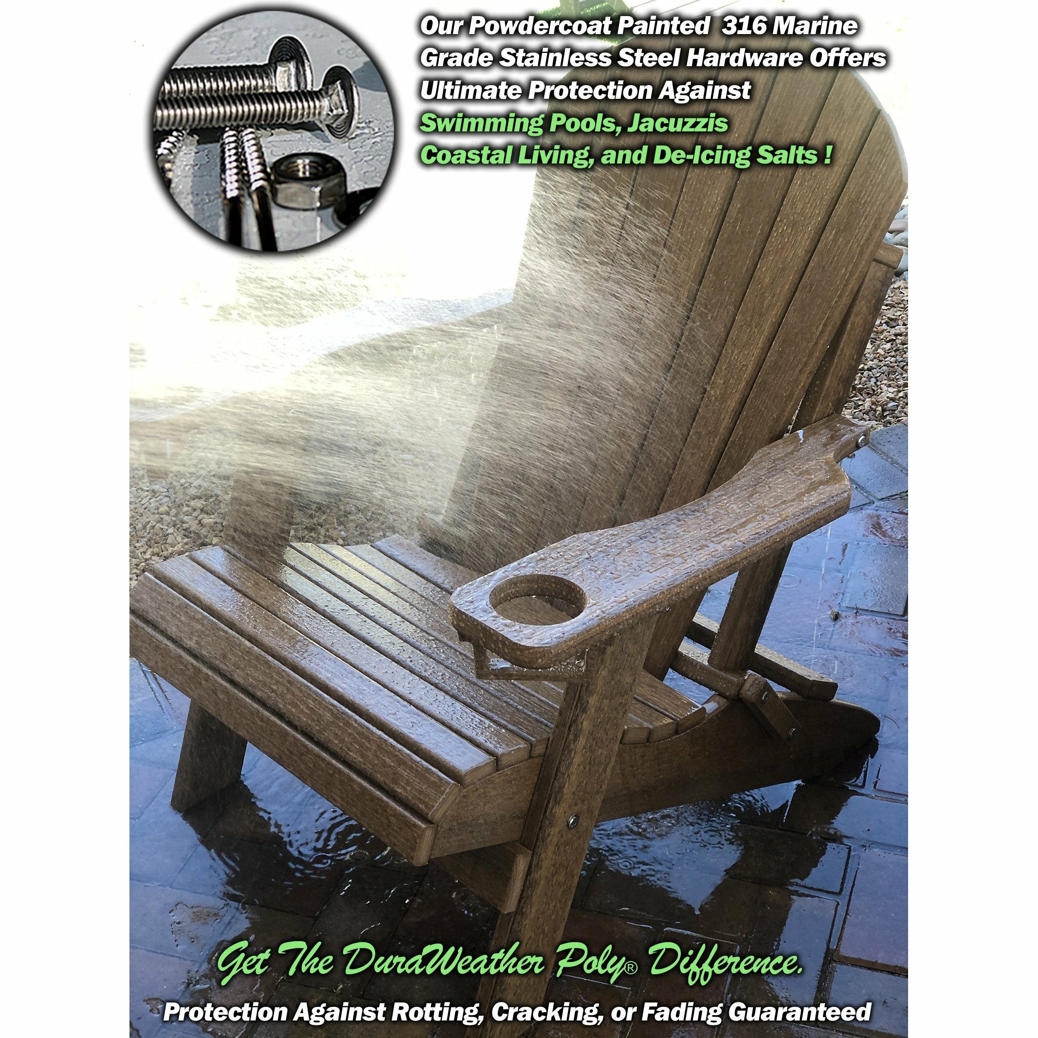Set of 12 Folding Adirondack Chairs With Built In Cupholders King Size