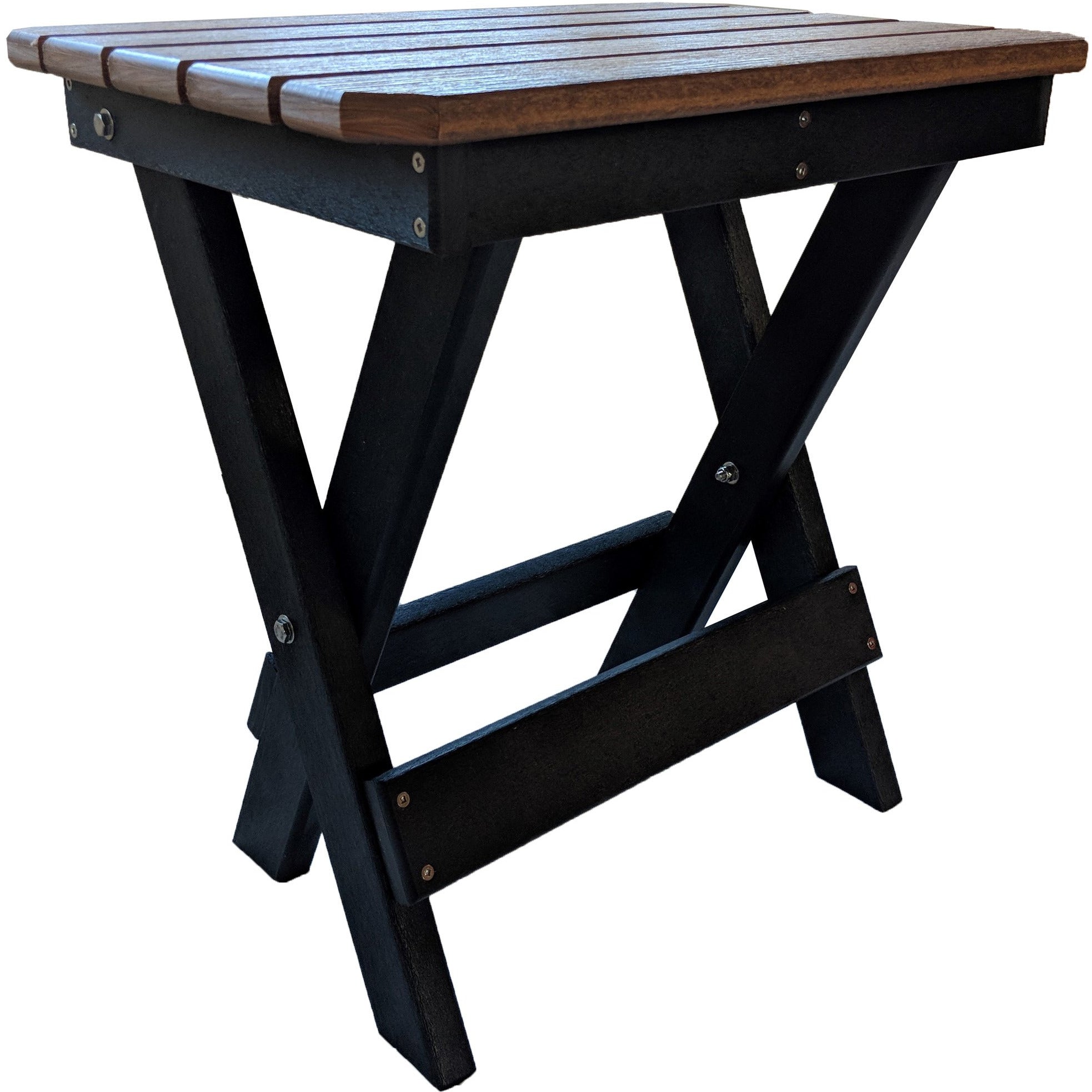 Set of 2 - Unwind Edition King Size Folding Adirondack Chairs With Built In Cupholders + 1 Folding End Table With Removable Tray