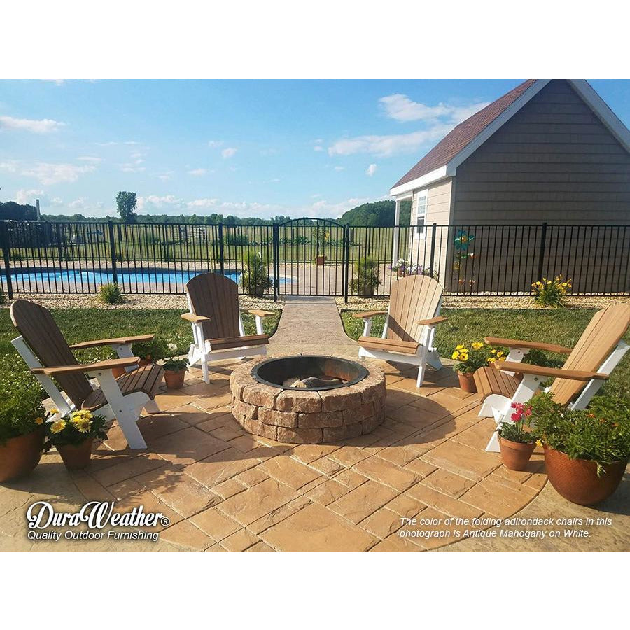 Set of 2 Folding Adirondack Chairs King Size + 1 Folding Side Table With Removable Tray