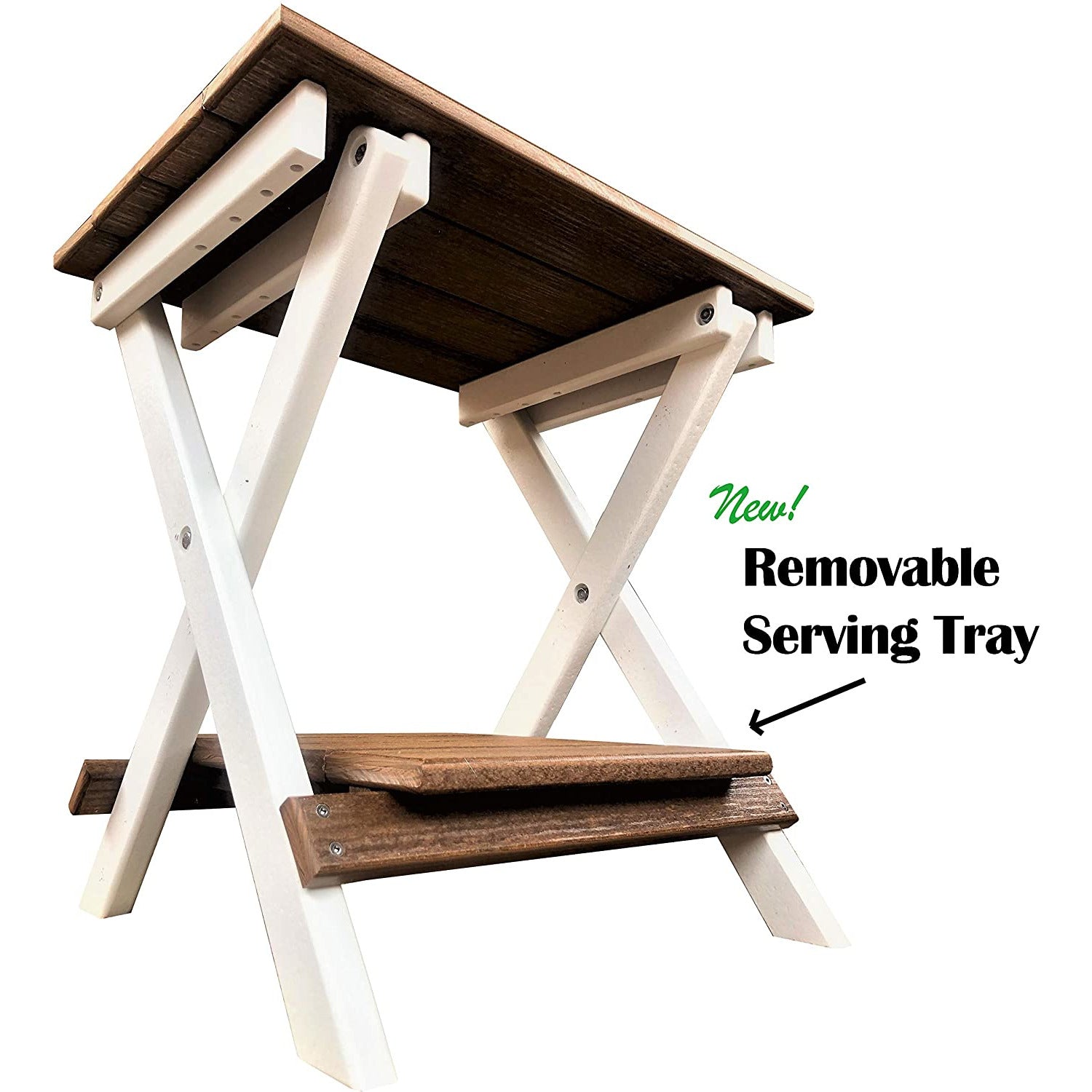 DURAWEATHER POLY® Set of 2 Folding Adirondack Chairs King Size + 1 Folding Side Table With Removable Tray