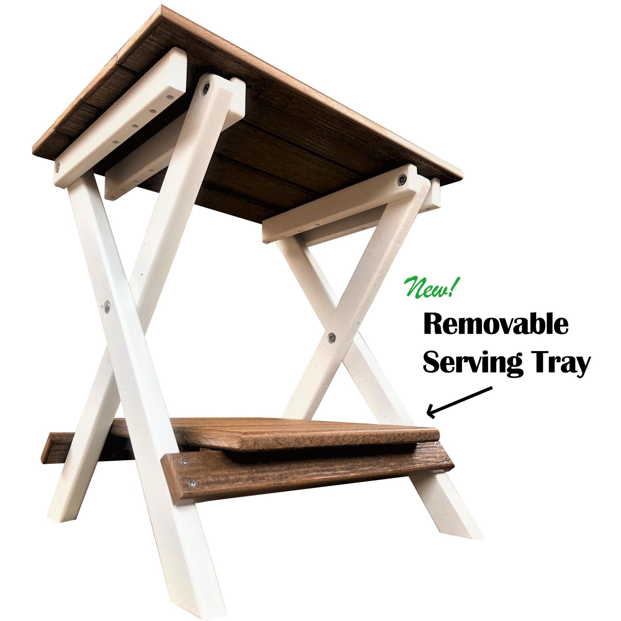Set of 2 - Unwind Edition King Size Folding Adirondack Chairs With Built In Cupholders + 1 Folding End Table With Removable Tray
