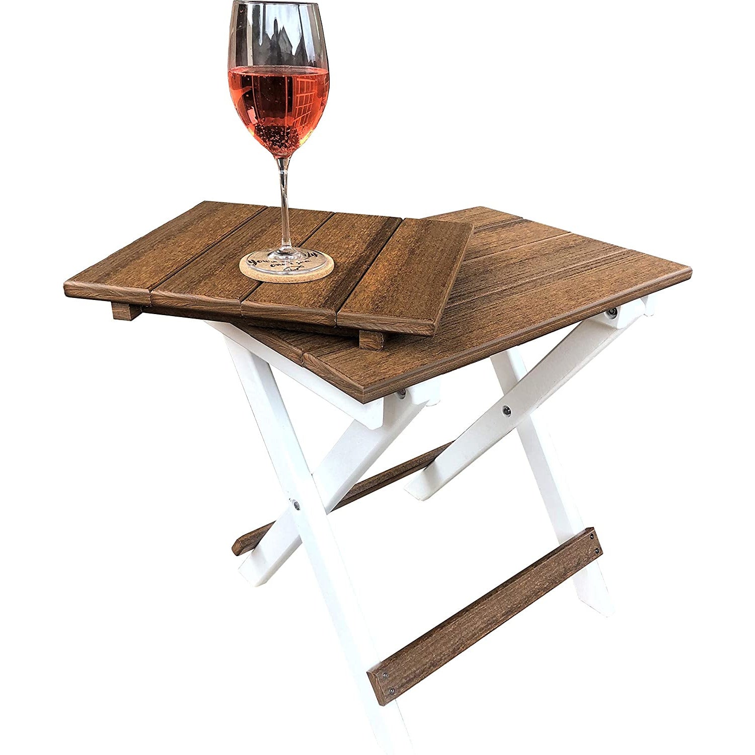 Set of 2 Folding Adirondack Chairs King Size + 1 Folding Side Table With Removable Tray