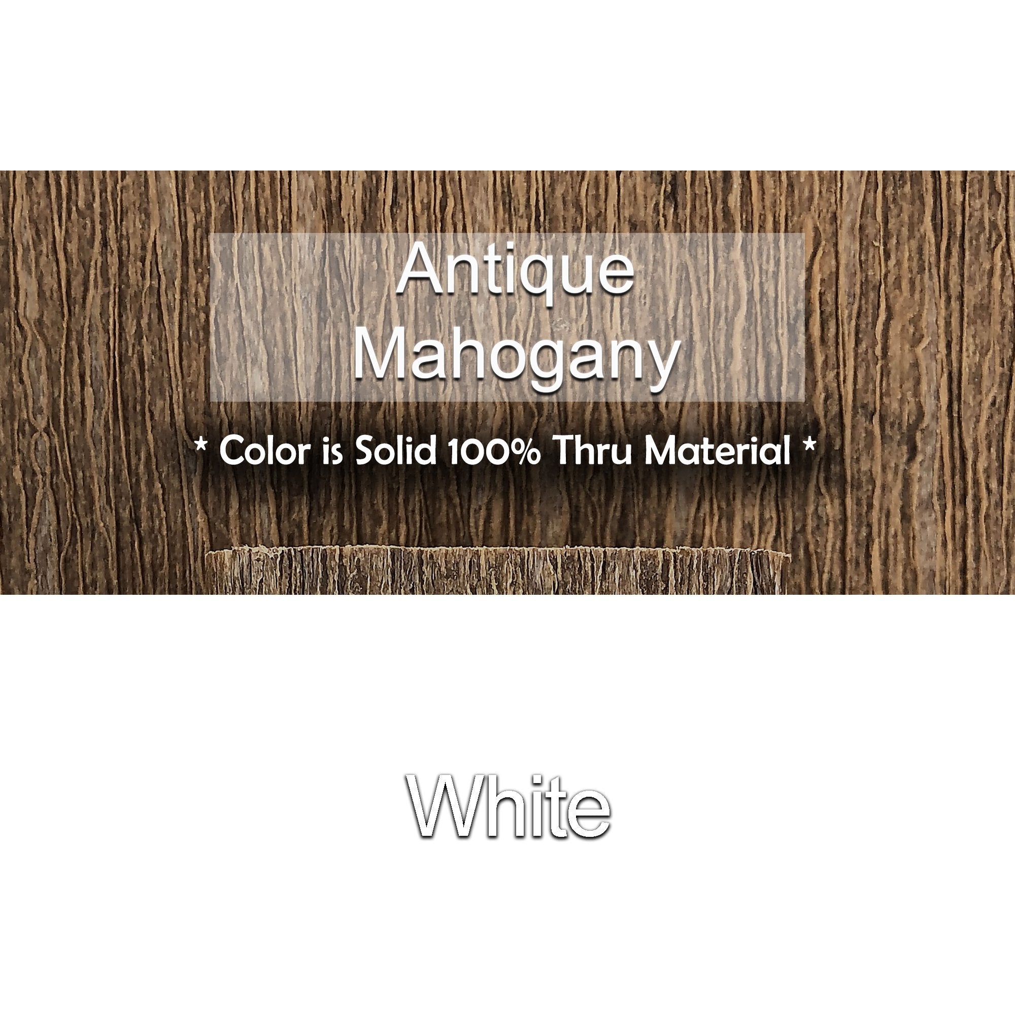 antique mahogany on white frame sample uv protected poly wood