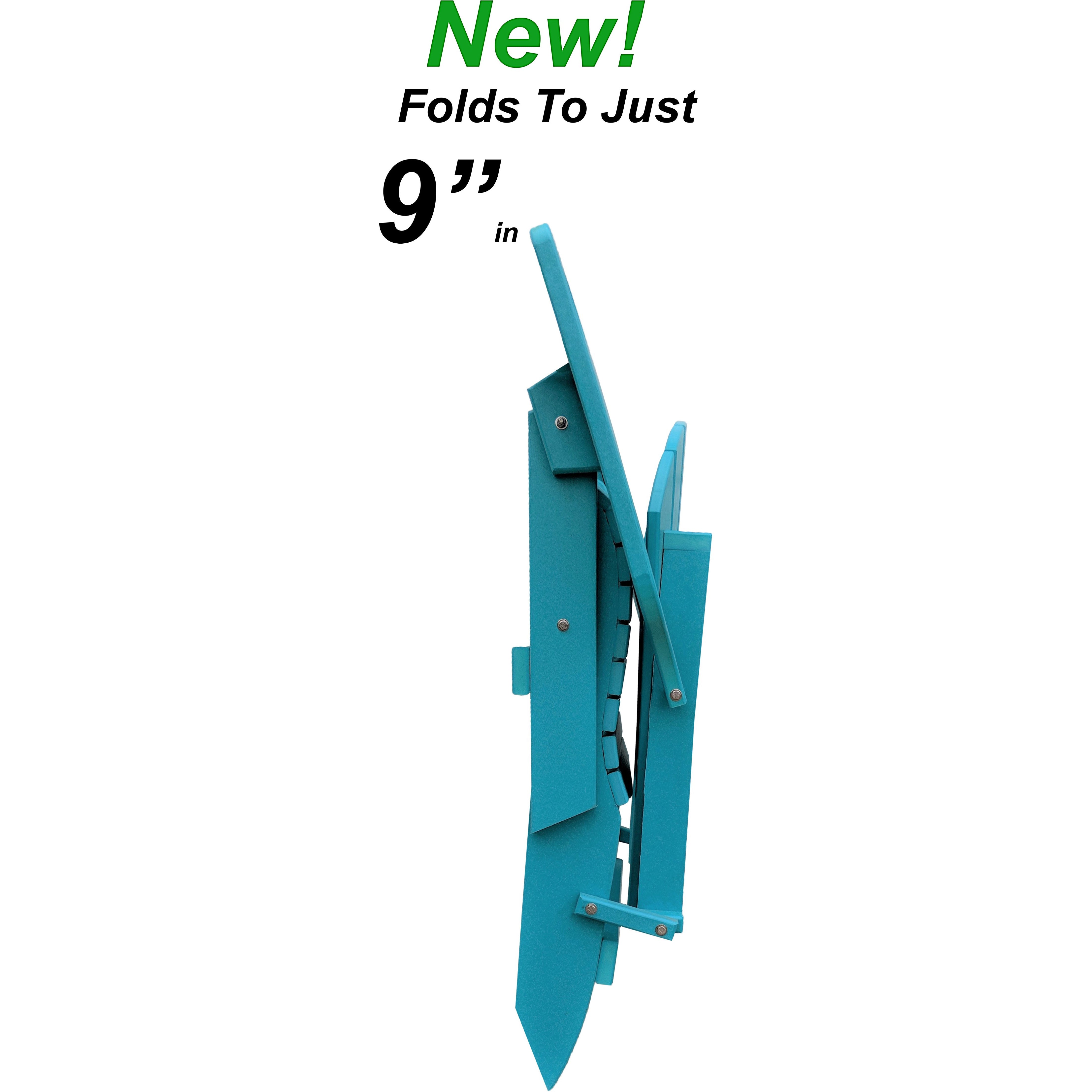 DuraWeather Poly® King Size Folding Adirondack Chair - (Aruba Blue)