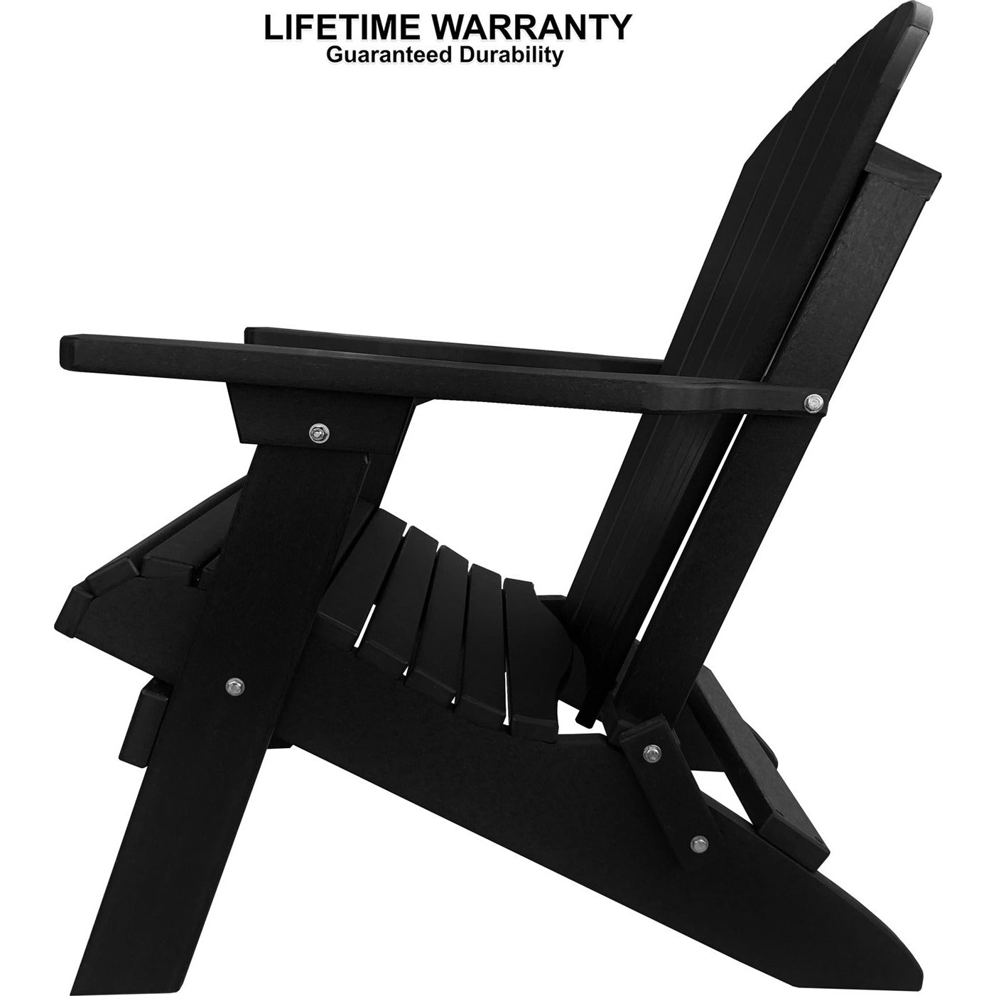 King Size Folding Adirondack Chair - Exclusive Wood Grain Poly