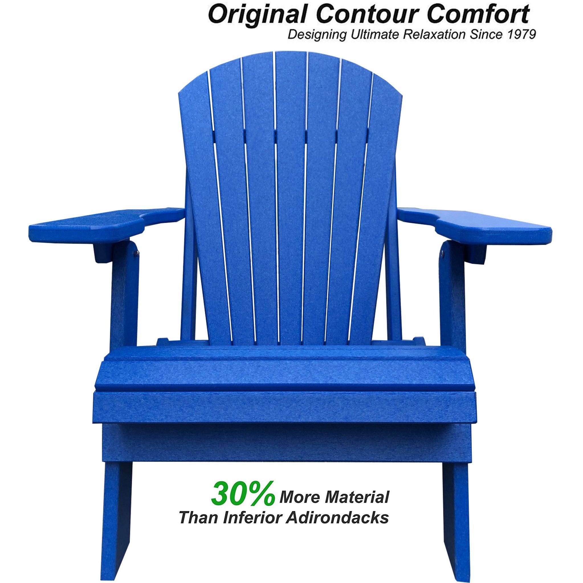 King Size Folding Adirondack Chair - Exclusive Wood Grain Poly