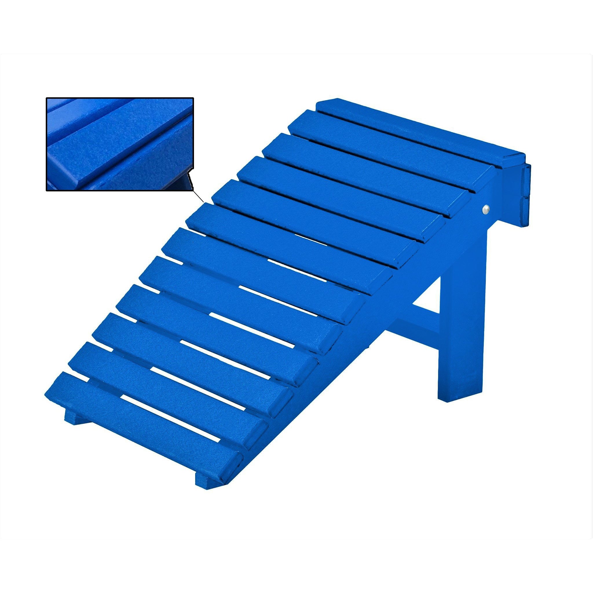 Set of 4 Folding Adirondack Chairs King Size - 4 Folding Ottomans and 2 Folding Side Tables