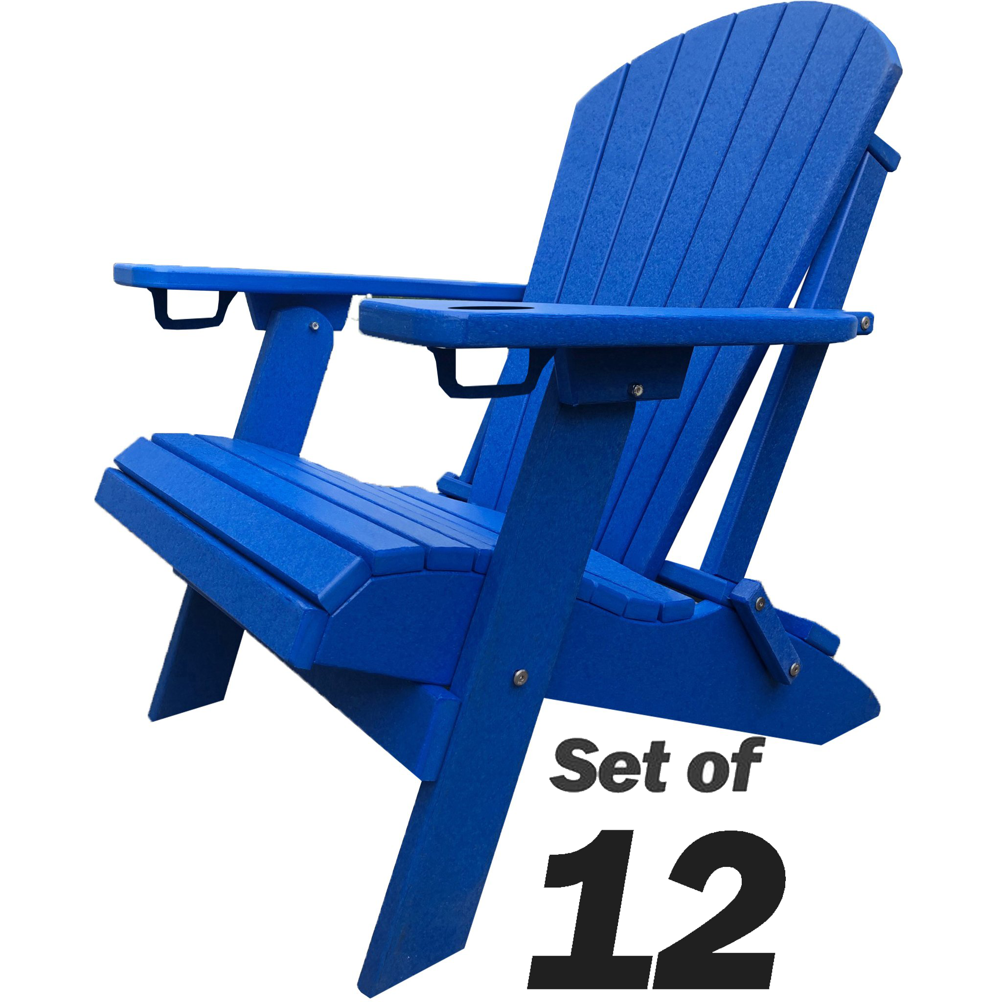 blue polywood folding adirondack chair