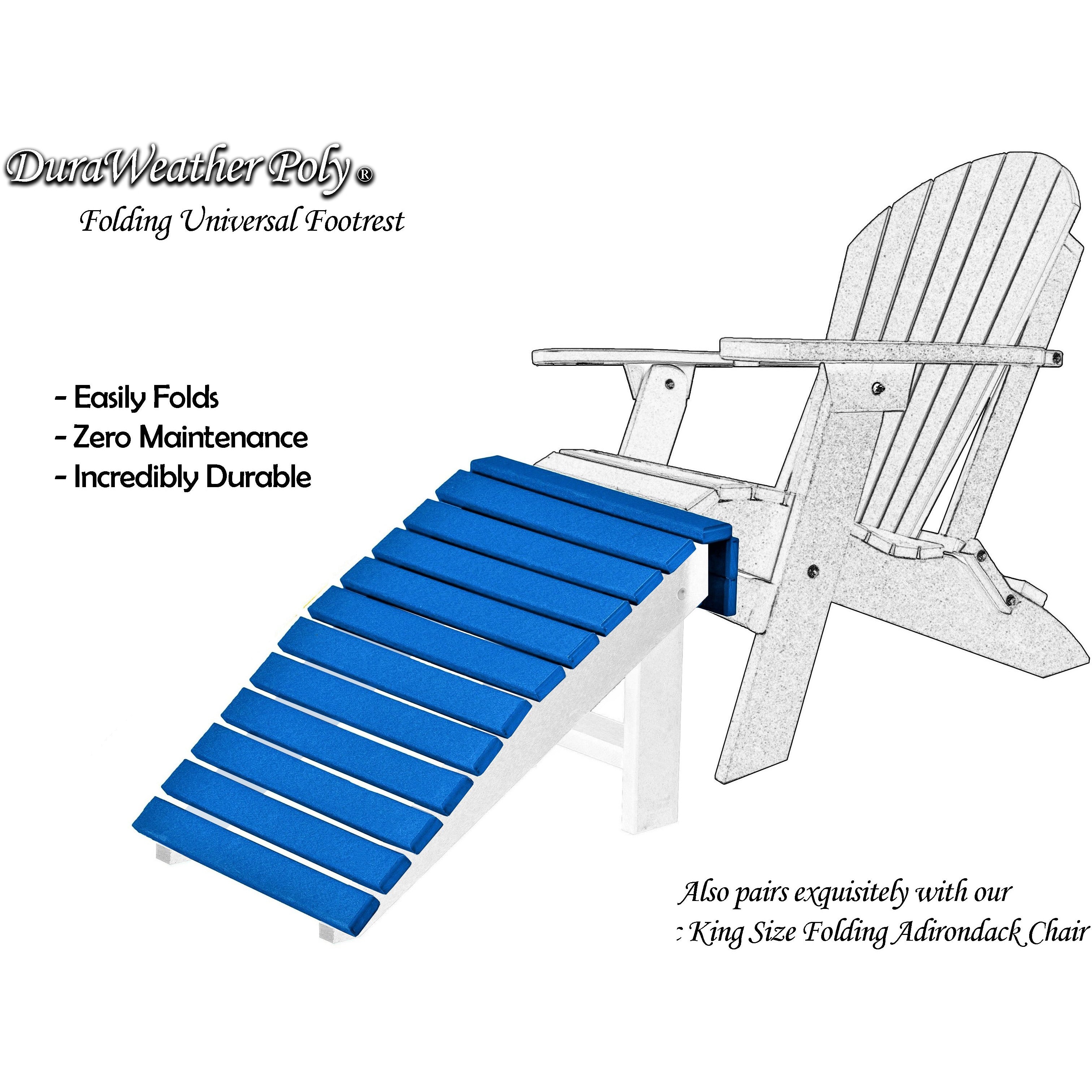 Universal Folding Ottoman Footrest - Ships Fully Assembled