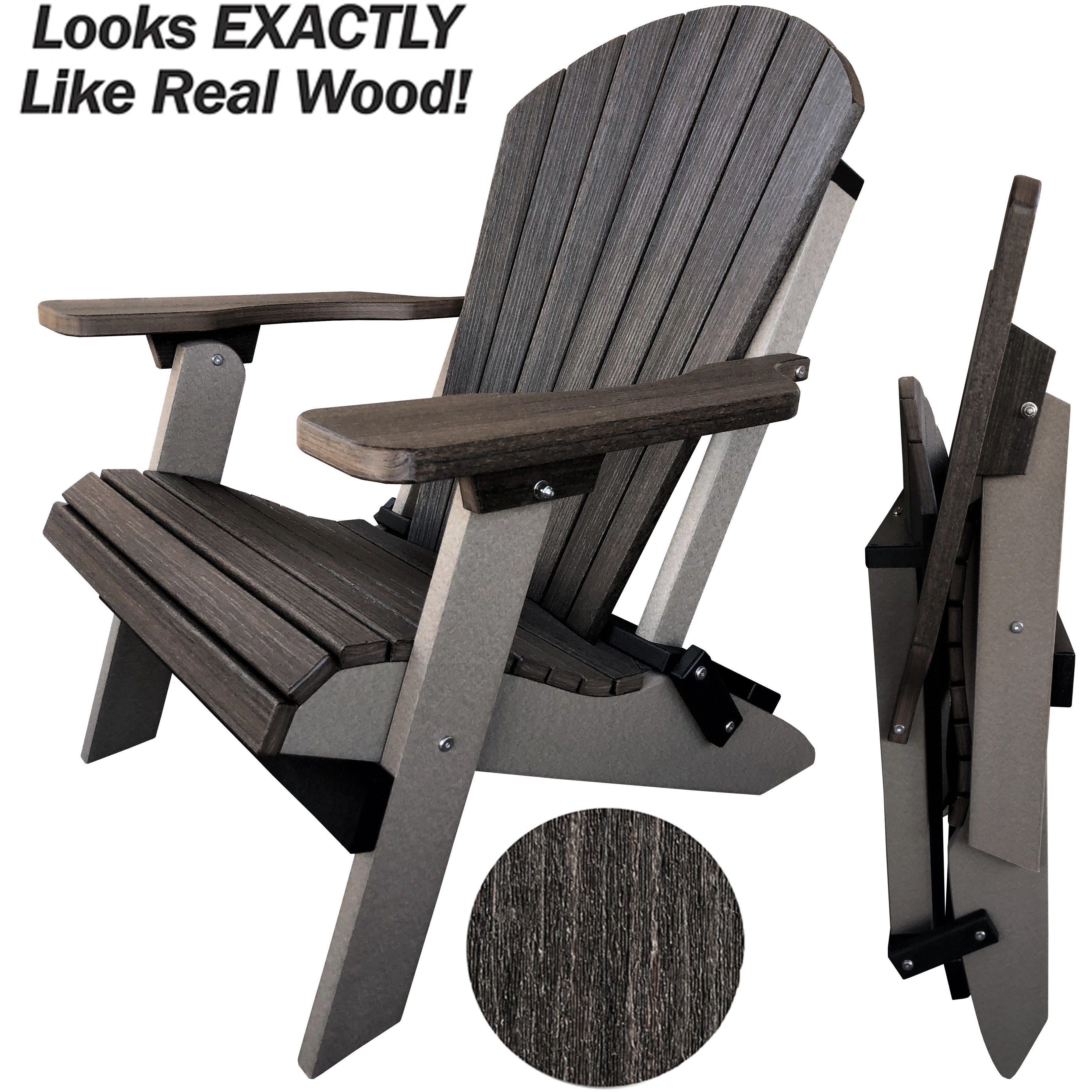 DuraWeather Poly® King Size Folding Adirondack Chair