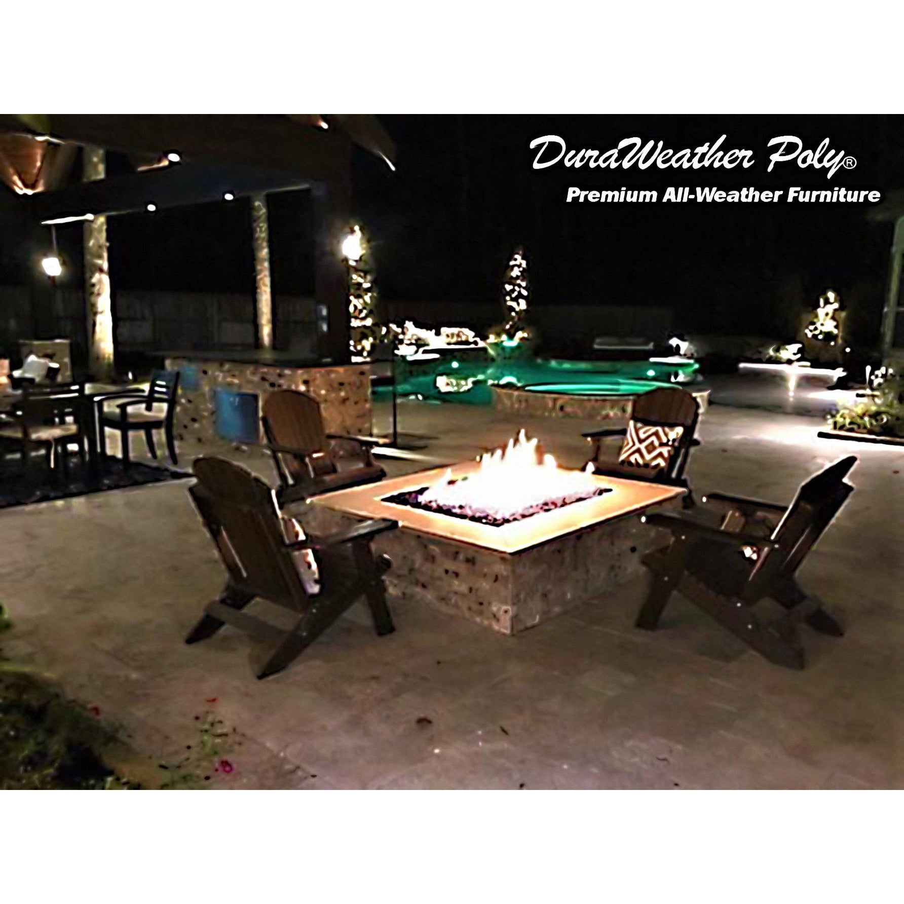 Set of 2 Folding Adirondack Chairs King Size + 1 Folding Side Table With Removable Tray