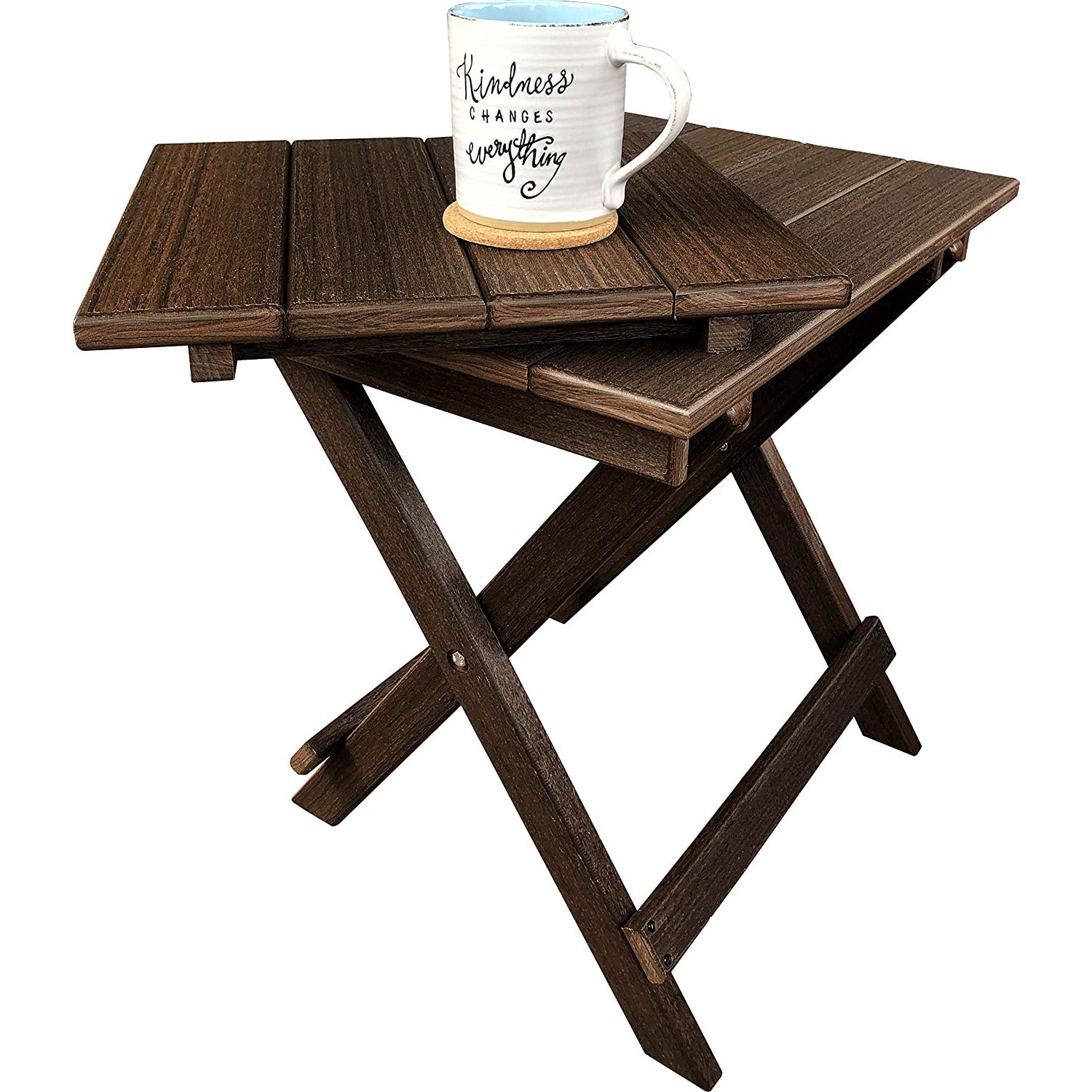 Set of 2 Folding Adirondack Chairs King Size + 1 Folding Side Table With Removable Tray
