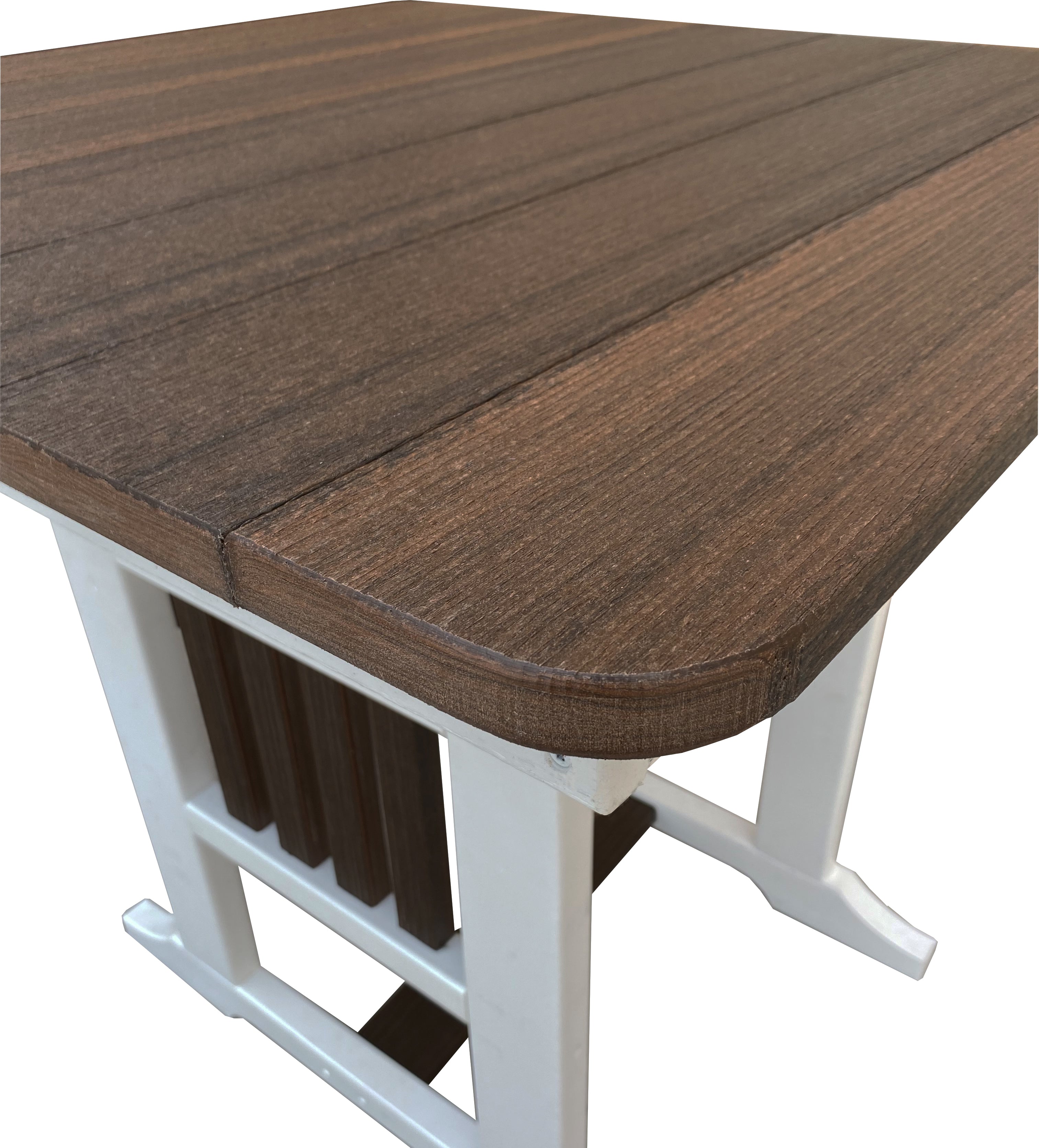 Outdoor Furniture Poly Dining Set Brazilian Walnut on White