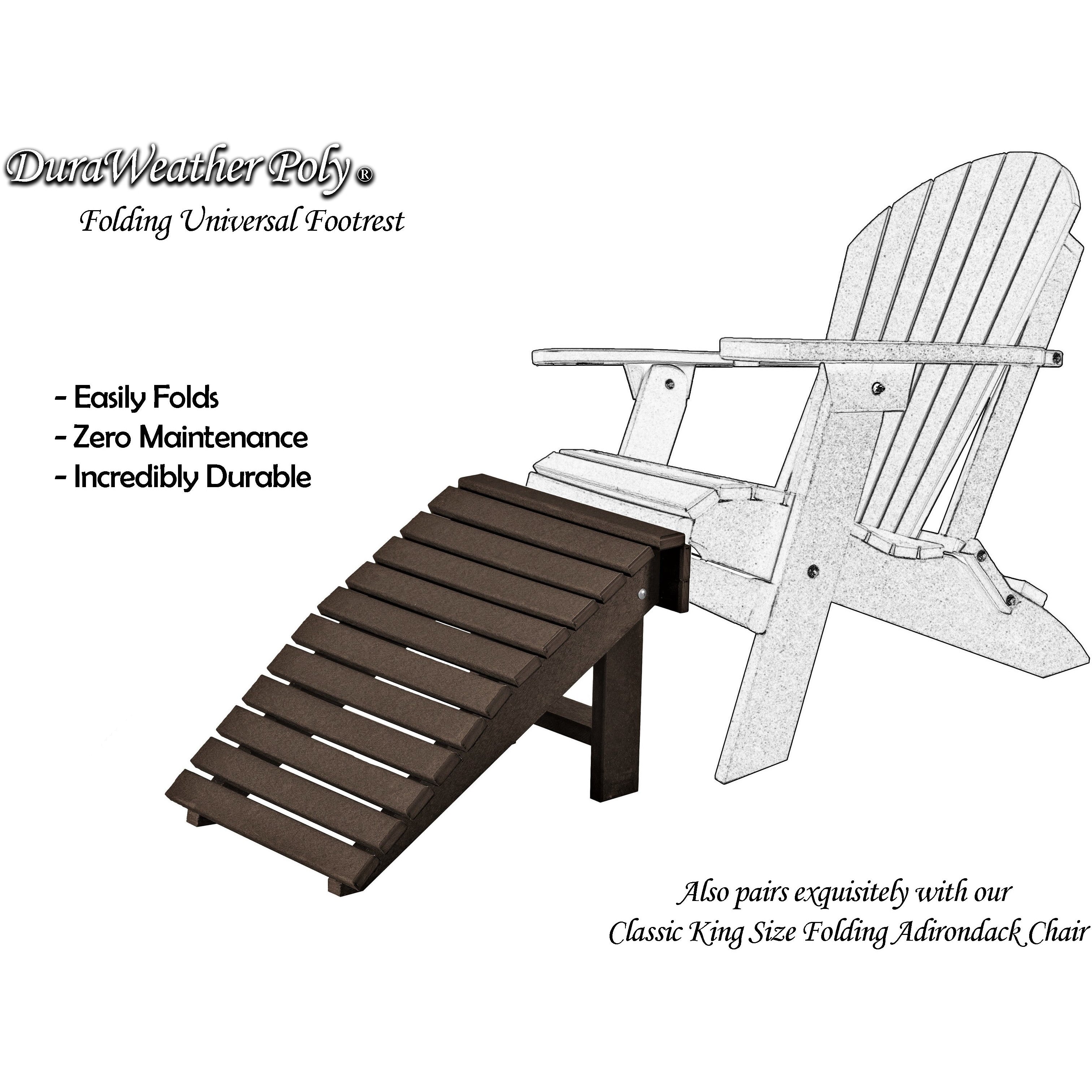 Universal Folding Ottoman Footrest - Ships Fully Assembled