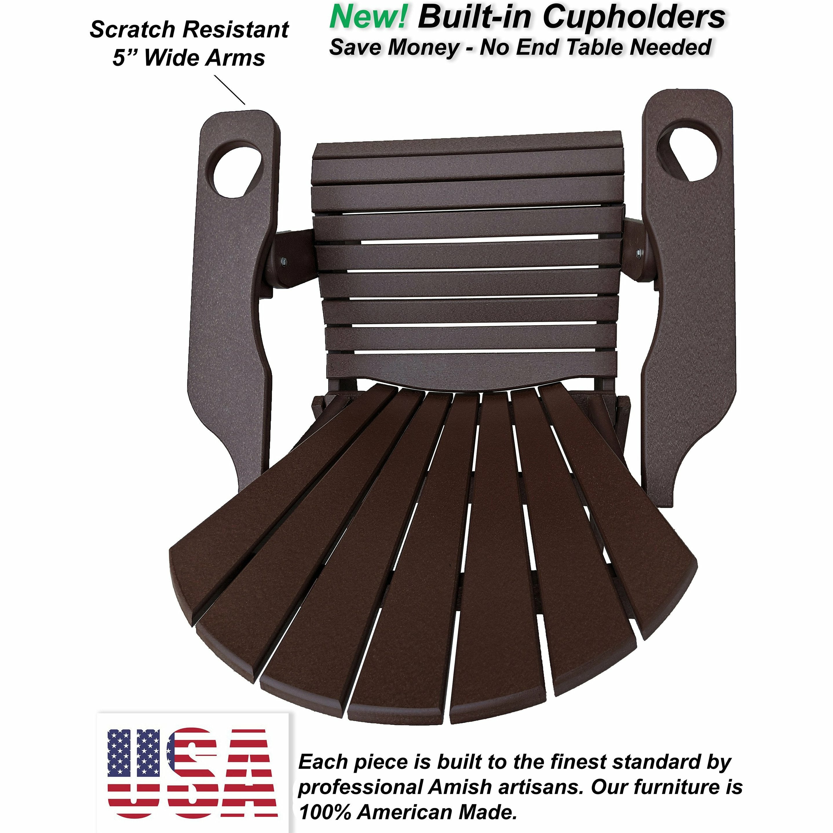 brown poly trex adirondack chair
