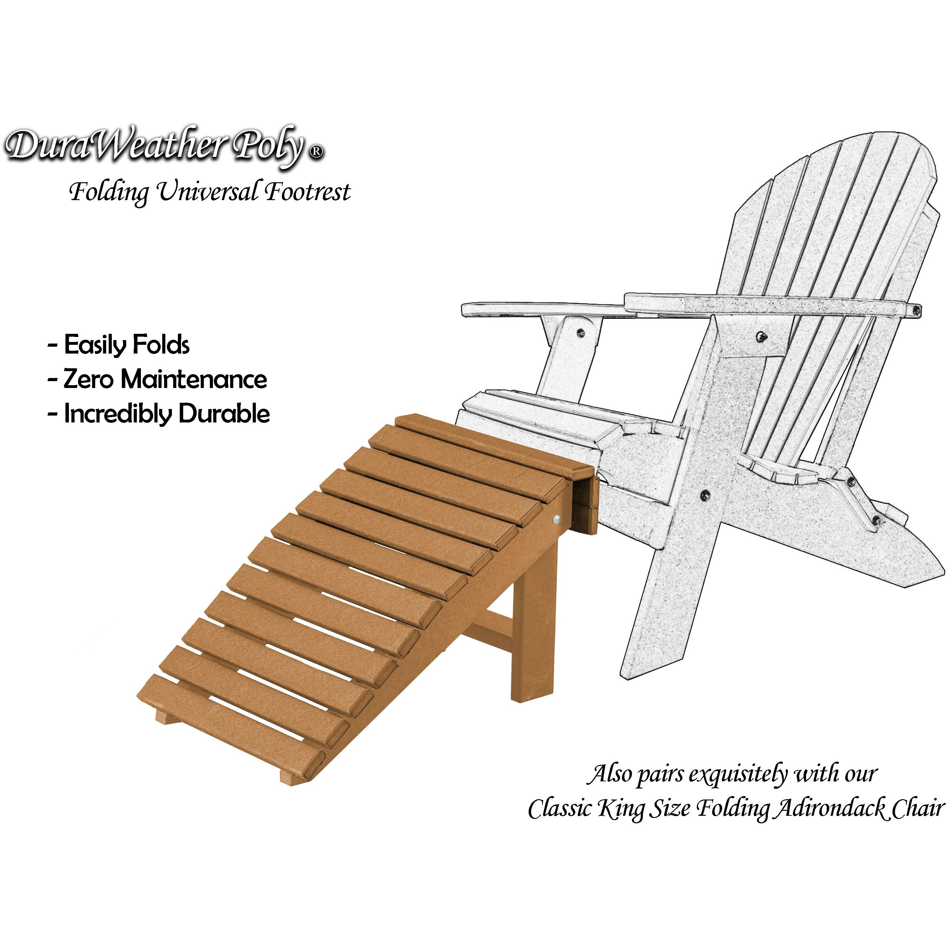 Universal Folding Ottoman Footrest - Ships Fully Assembled
