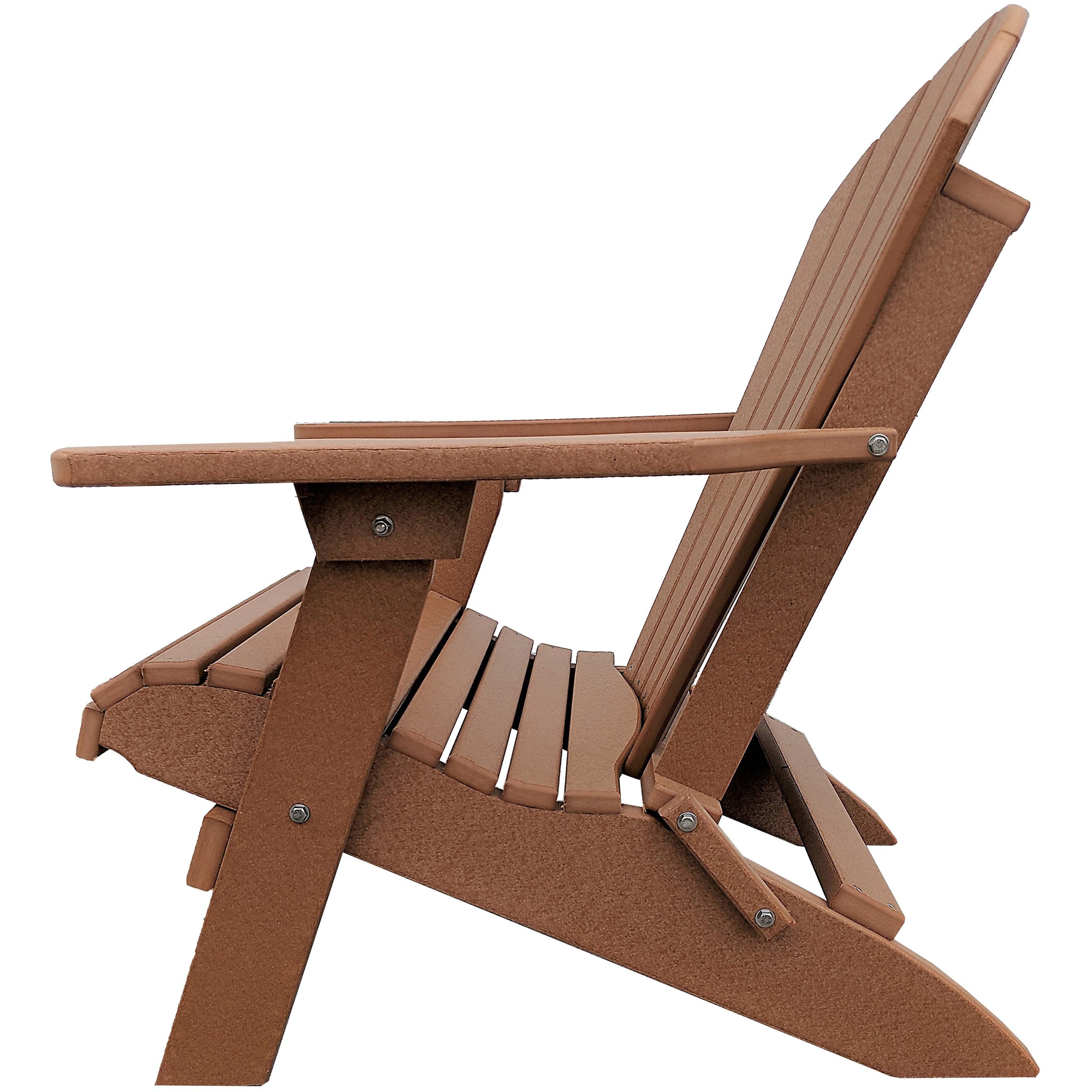 Set of 2 Folding Adirondack Chairs King Size + 1 Folding Side Table With Removable Tray