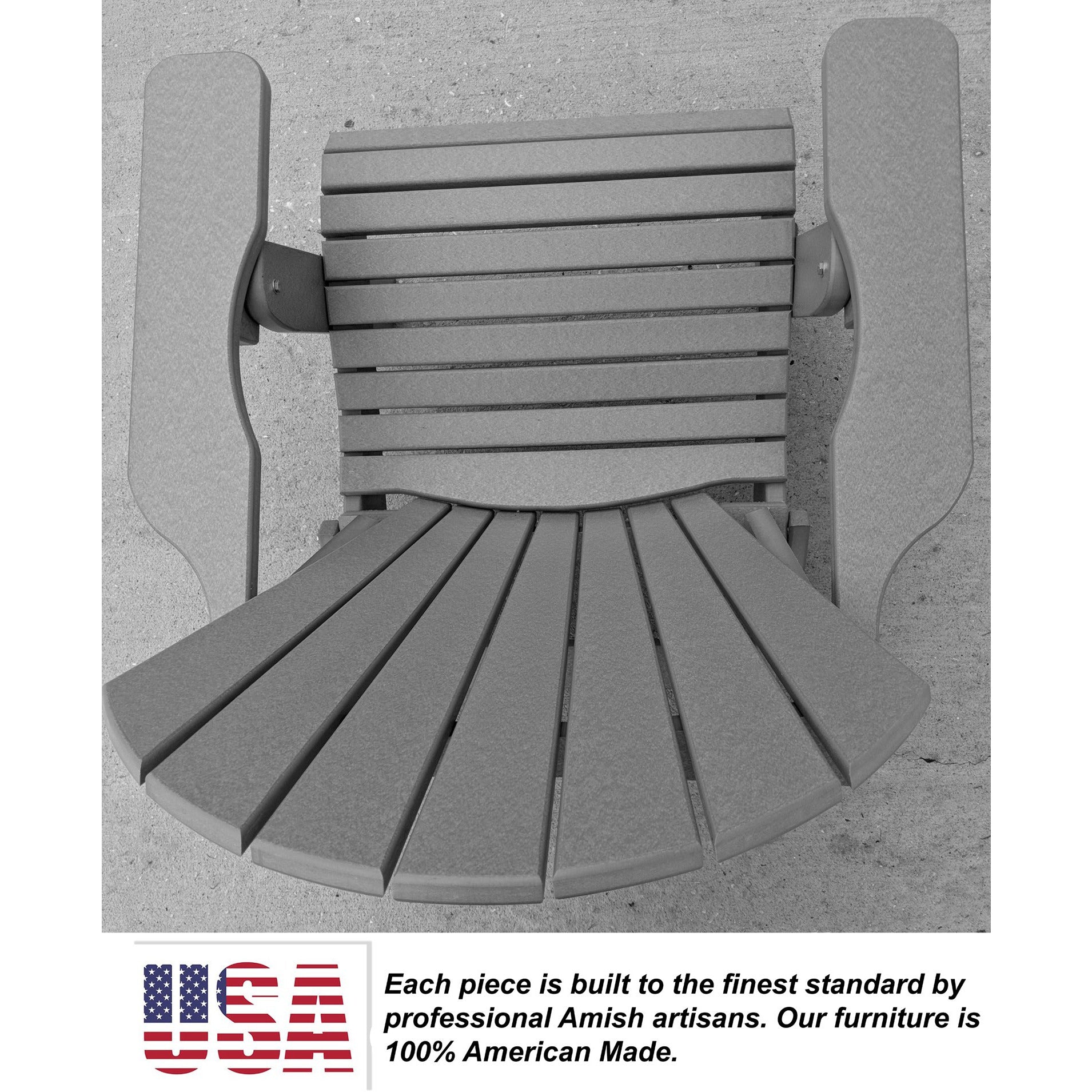 DuraWeather Poly® King Size Folding Adirondack Chair - (Cottage Light Grey)