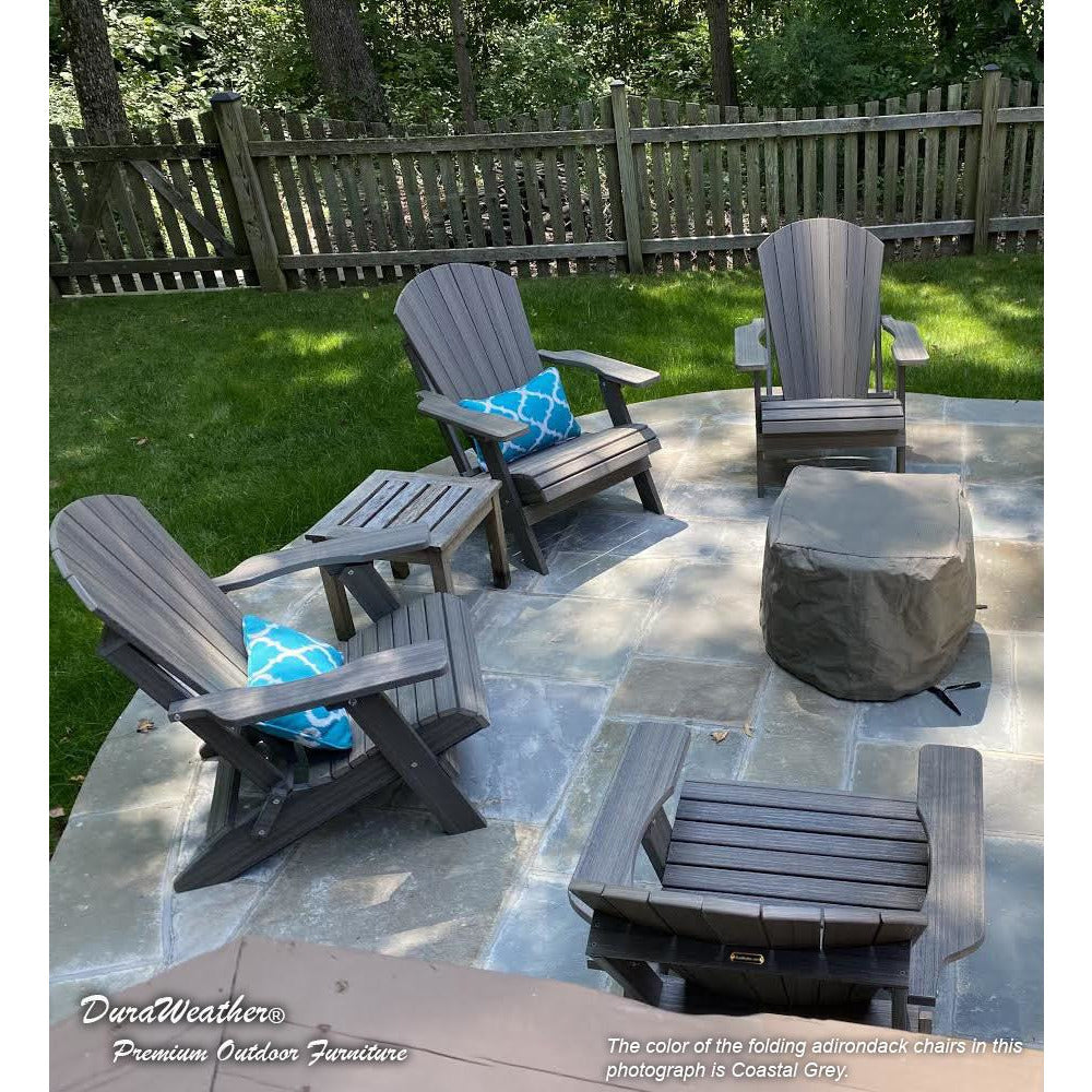 Set of 2 Folding Adirondack Chairs King Size + 1 Folding Side Table With Removable Tray