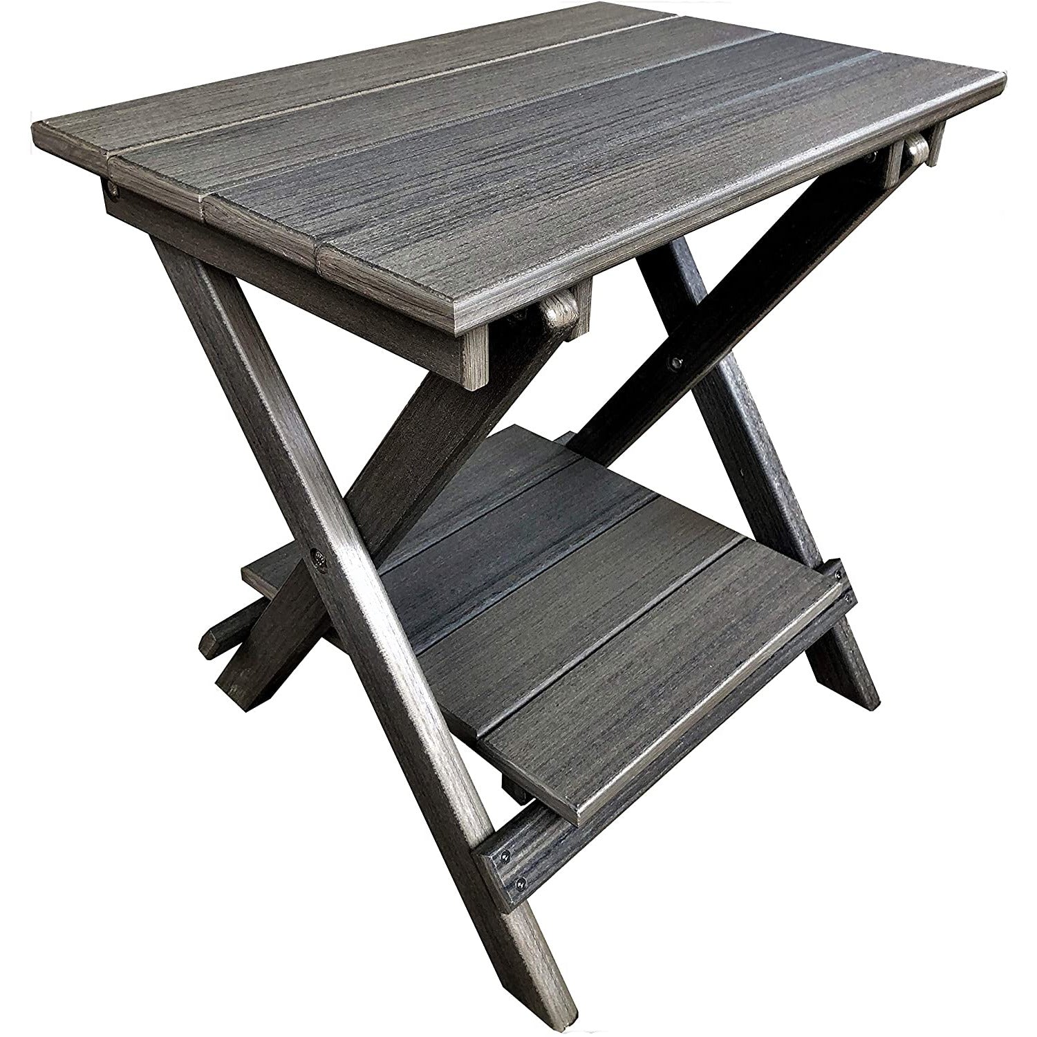 Set of 4 Folding Adirondack Chairs King Size - 4 Folding Ottomans and 2 Folding Side Tables