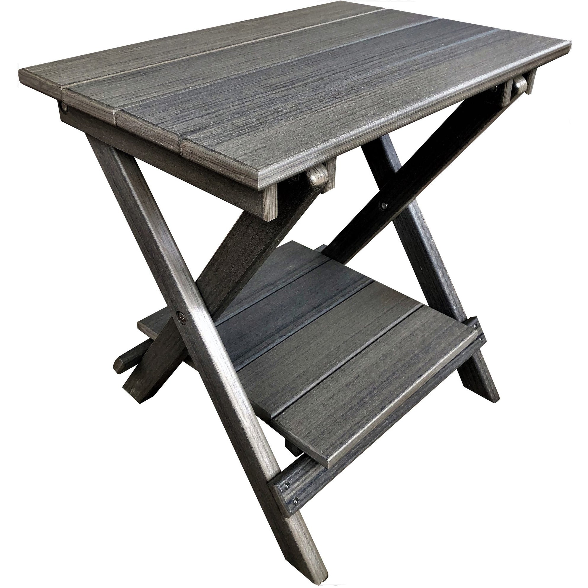 Set of 2 - Unwind Edition King Size Folding Adirondack Chairs With Built In Cupholders + 1 Folding End Table With Removable Tray