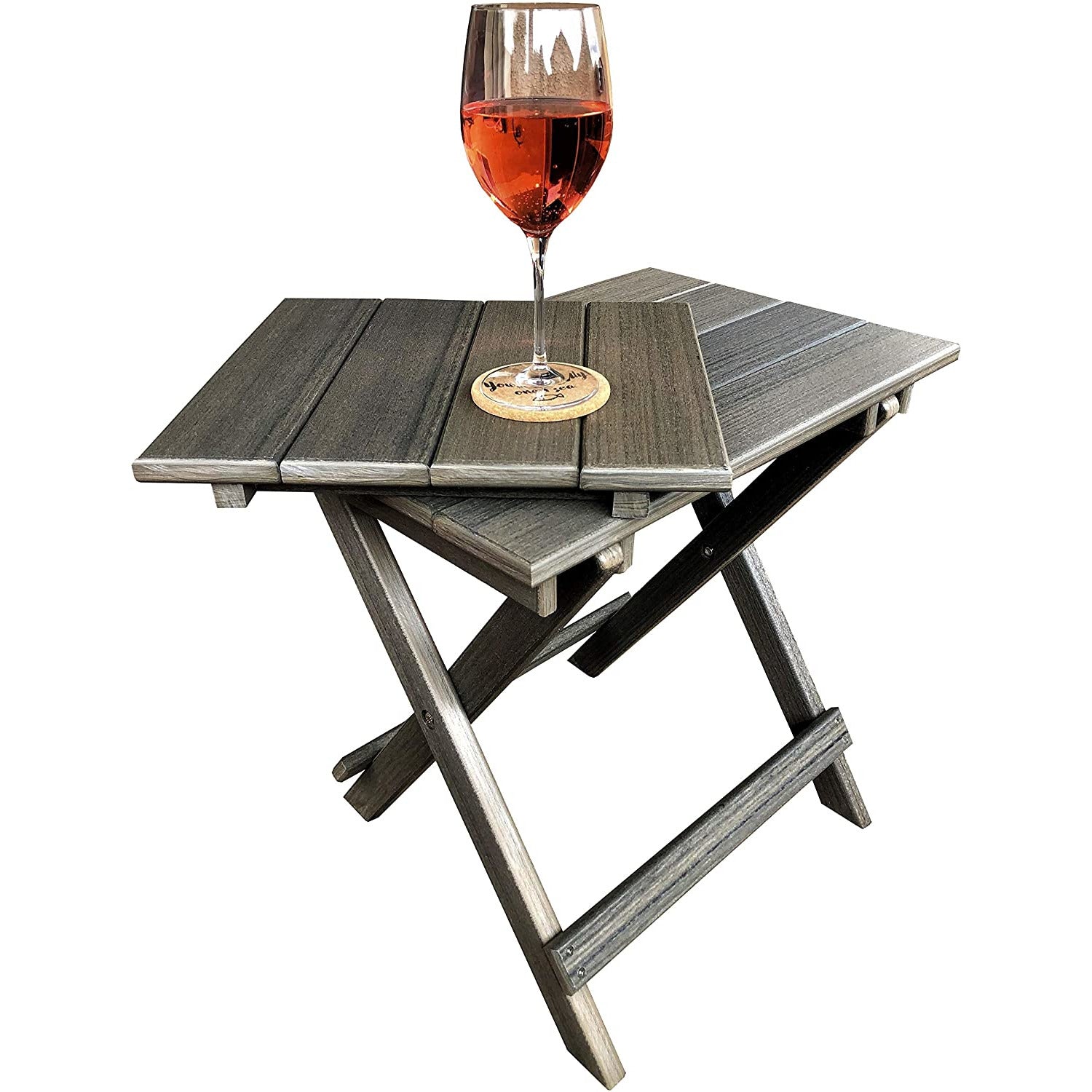 Set of 2 Folding Adirondack Chairs King Size + 1 Folding Side Table With Removable Tray