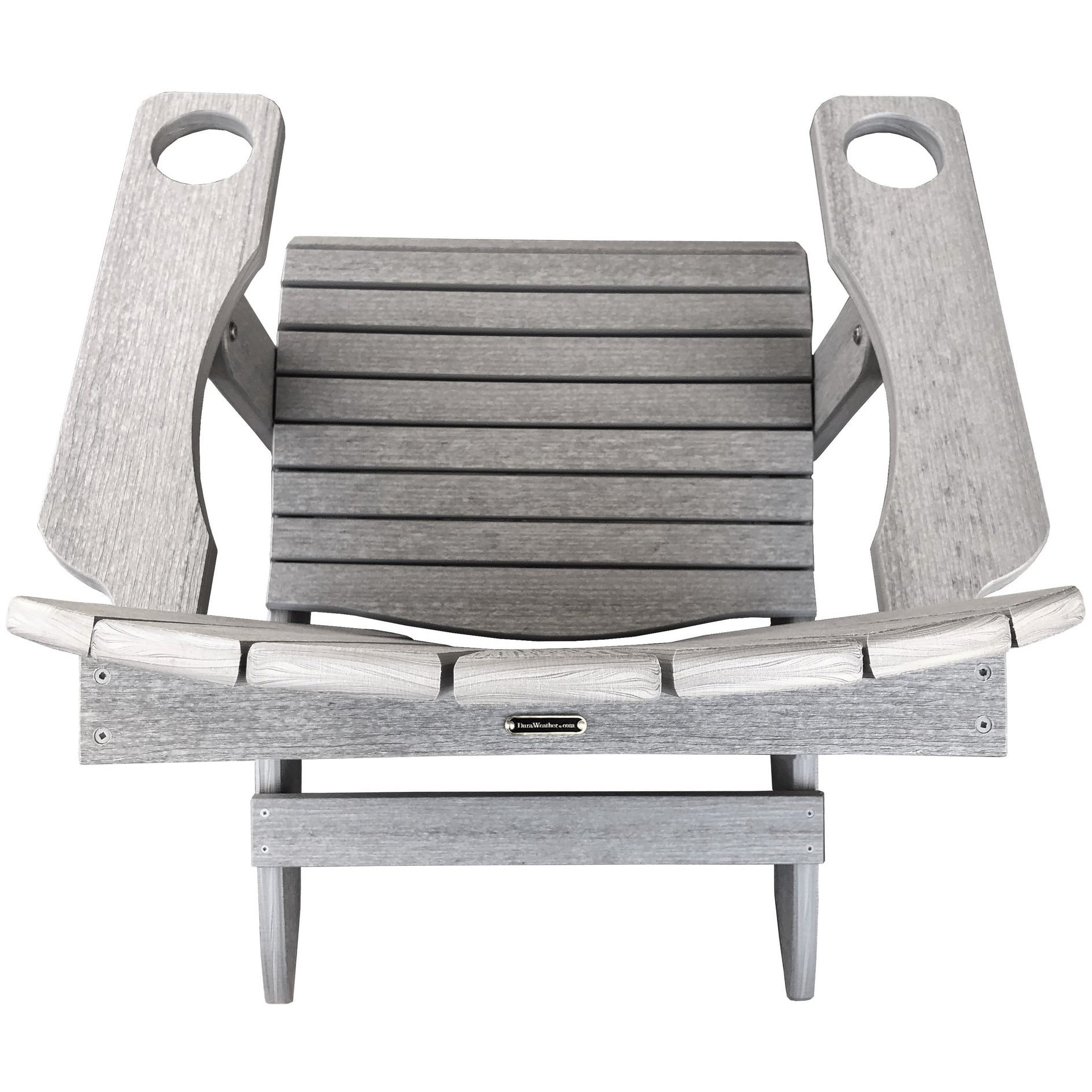Set of 2 - Unwind Edition King Size Folding Adirondack Chairs With Built In Cupholders + 1 Folding End Table With Removable Tray