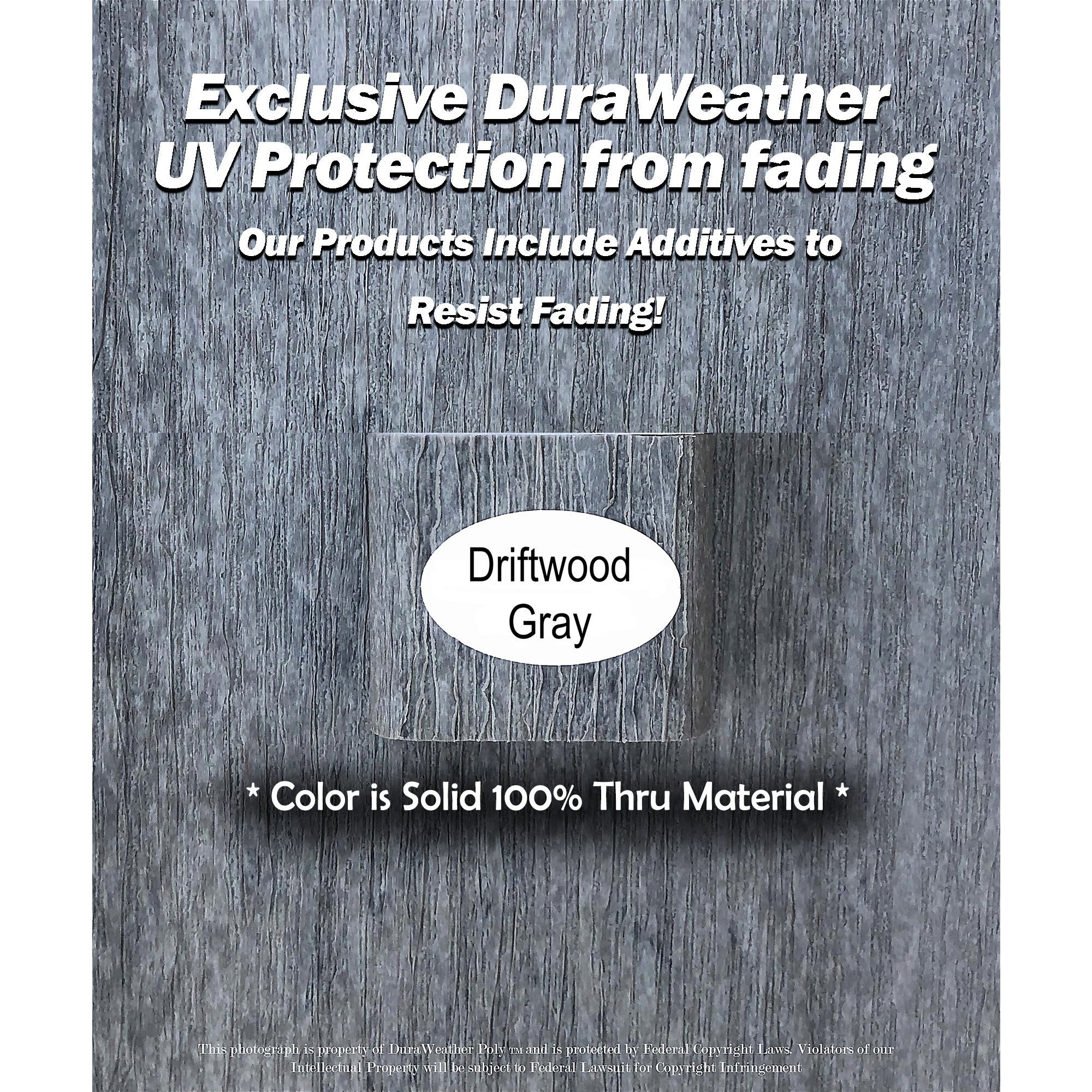 driftwood grey frame sample uv protected poly wood