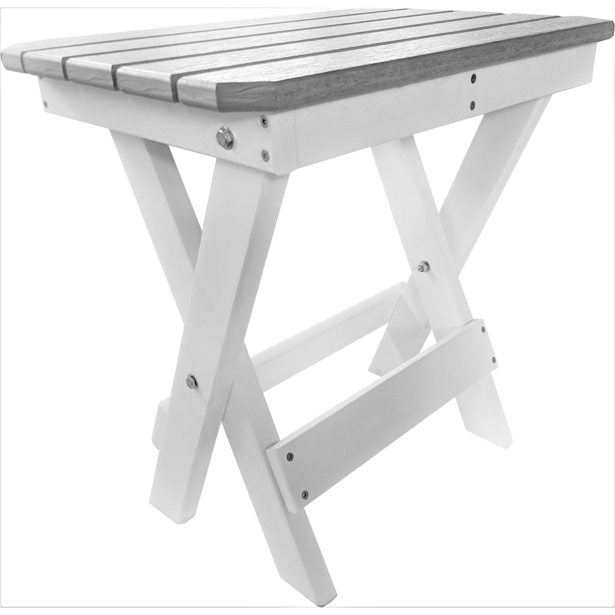 Set of 2 - Unwind Edition King Size Folding Adirondack Chairs With Built In Cupholders + 1 Folding End Table With Removable Tray