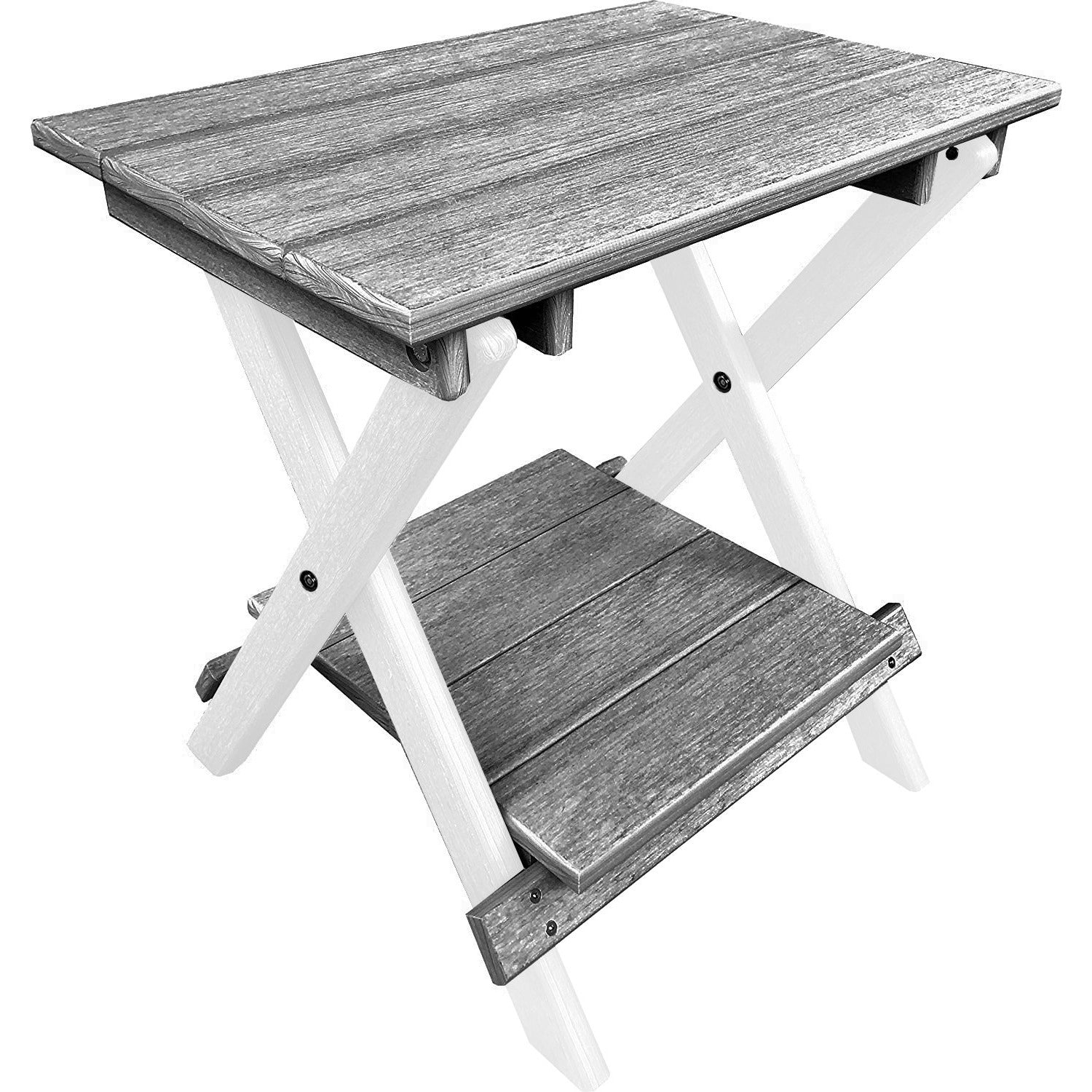 Set of 4 Folding Adirondack Chairs King Size - 4 Folding Ottomans and 2 Folding Side Tables
