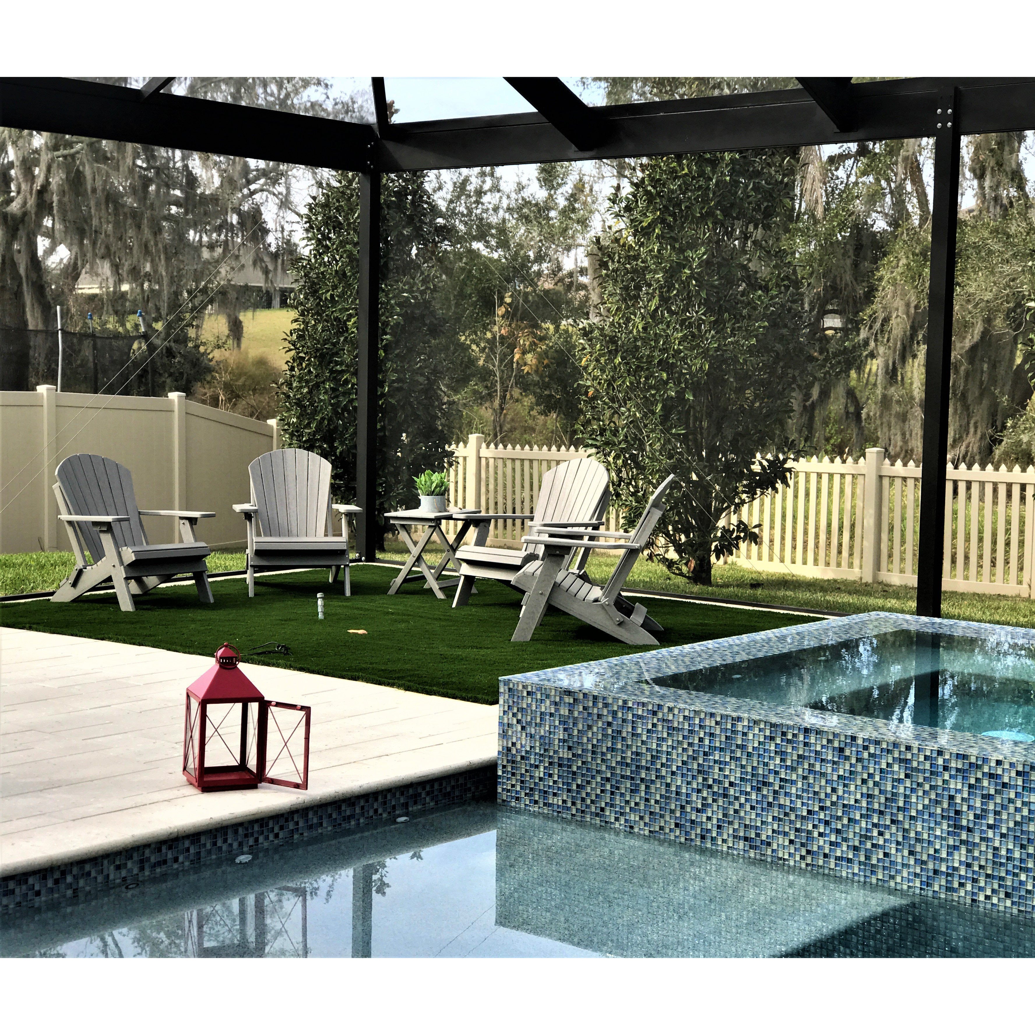 DuraWeather Poly® King Size Folding Adirondack Chair - (Cottage Light Grey)