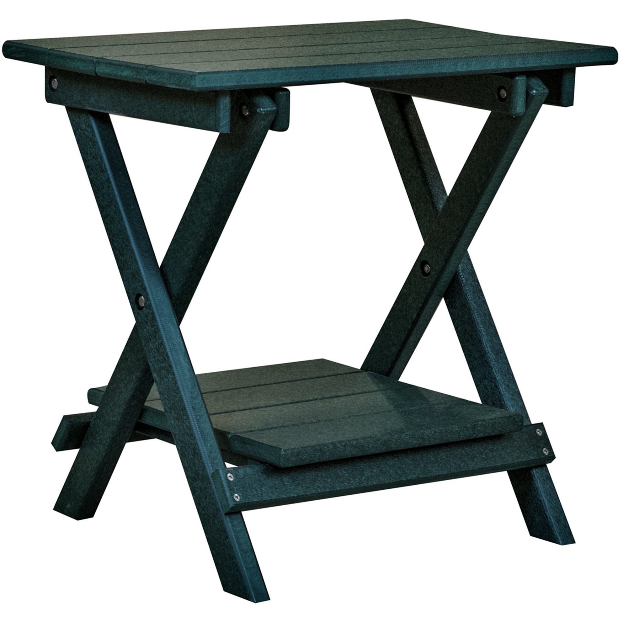 Set of 2 - Unwind Edition King Size Folding Adirondack Chairs With Built In Cupholders + 1 Folding End Table With Removable Tray