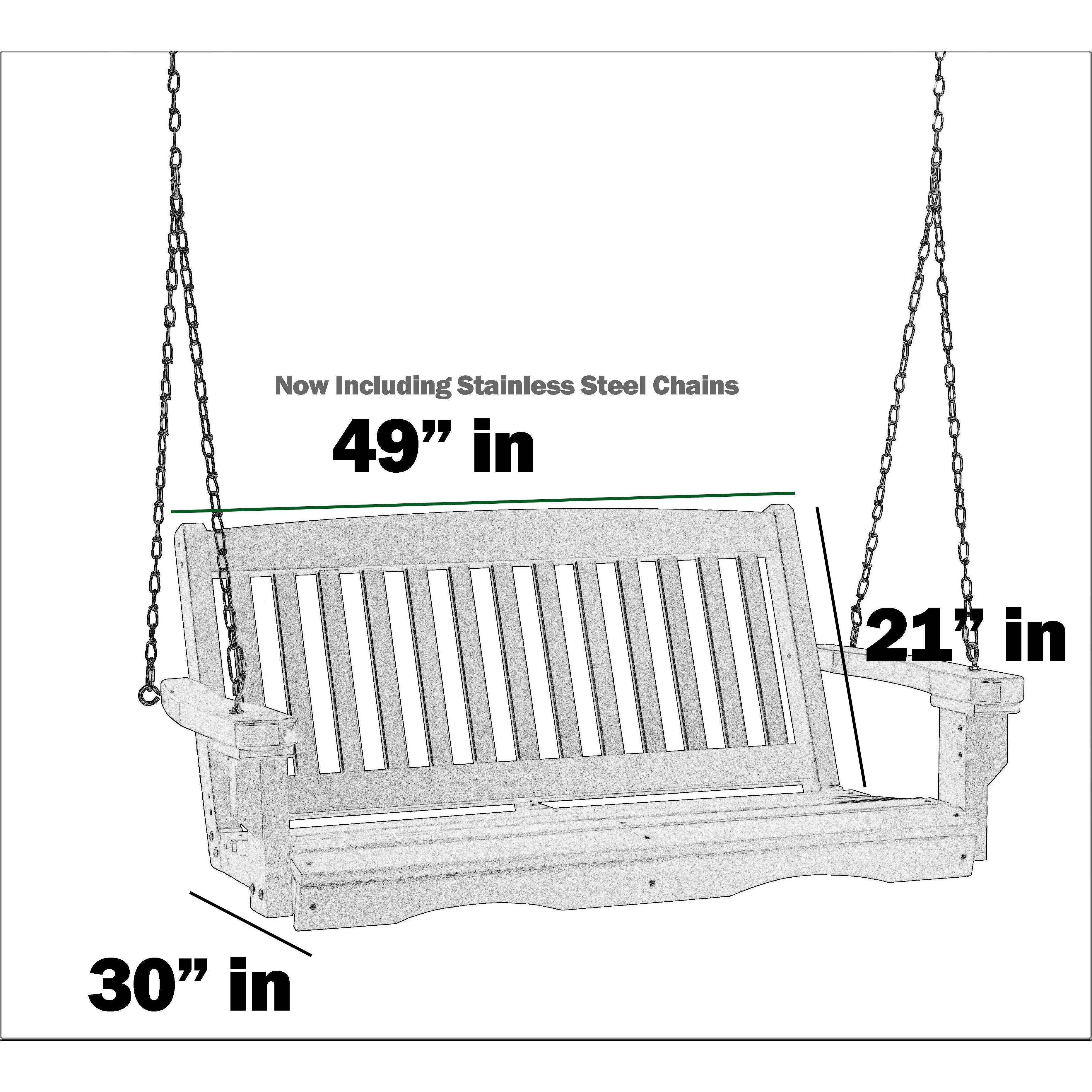 ENGLISH GARDEN MISSION 4'FT PORCH SWING