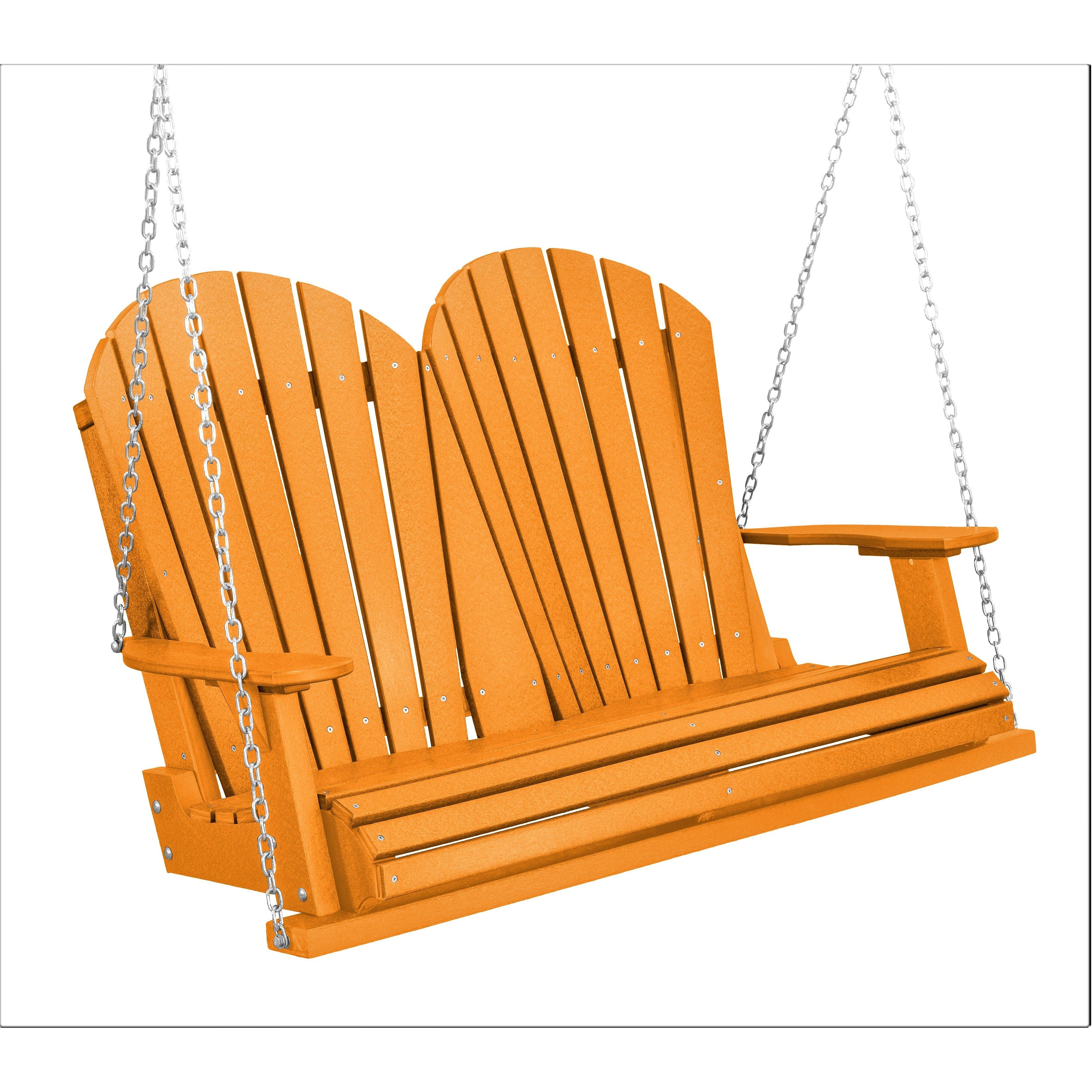 orange four and a half foot adirondack porch swing