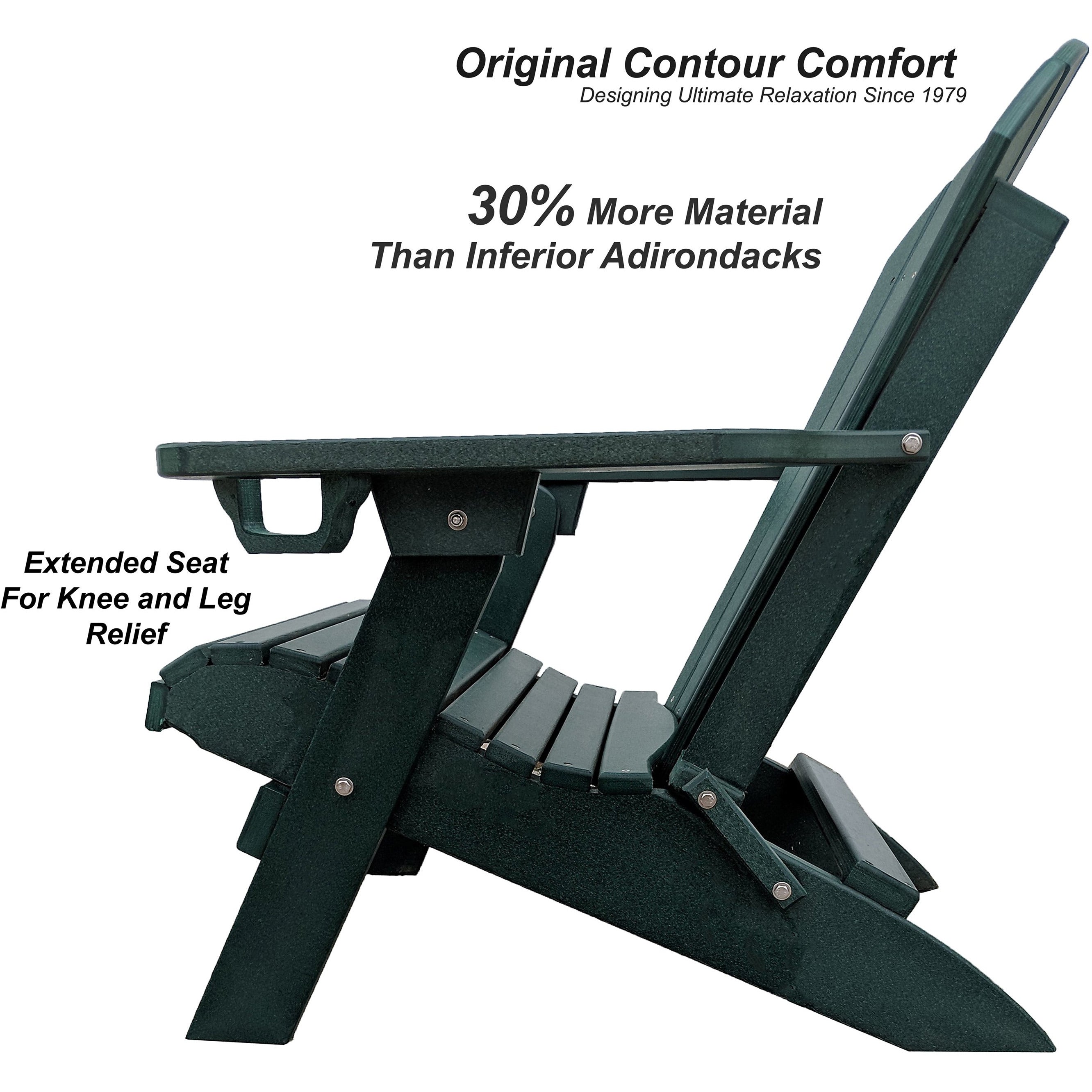 Folding Adirondack Chair With Built-in Cup Holders King-Size