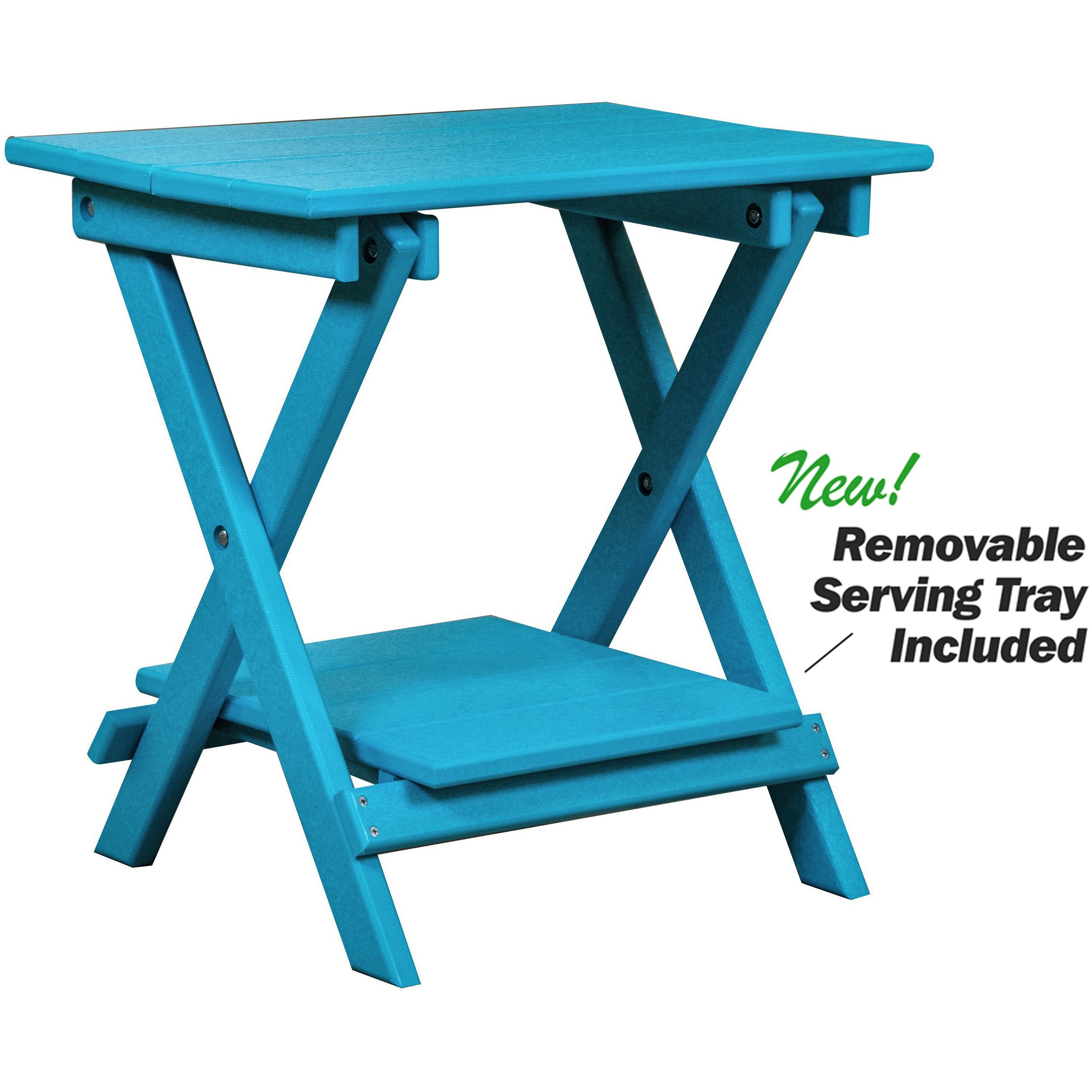 Set of 4 Folding Adirondack Chairs King Size - 4 Folding Ottomans and 2 Folding Side Tables