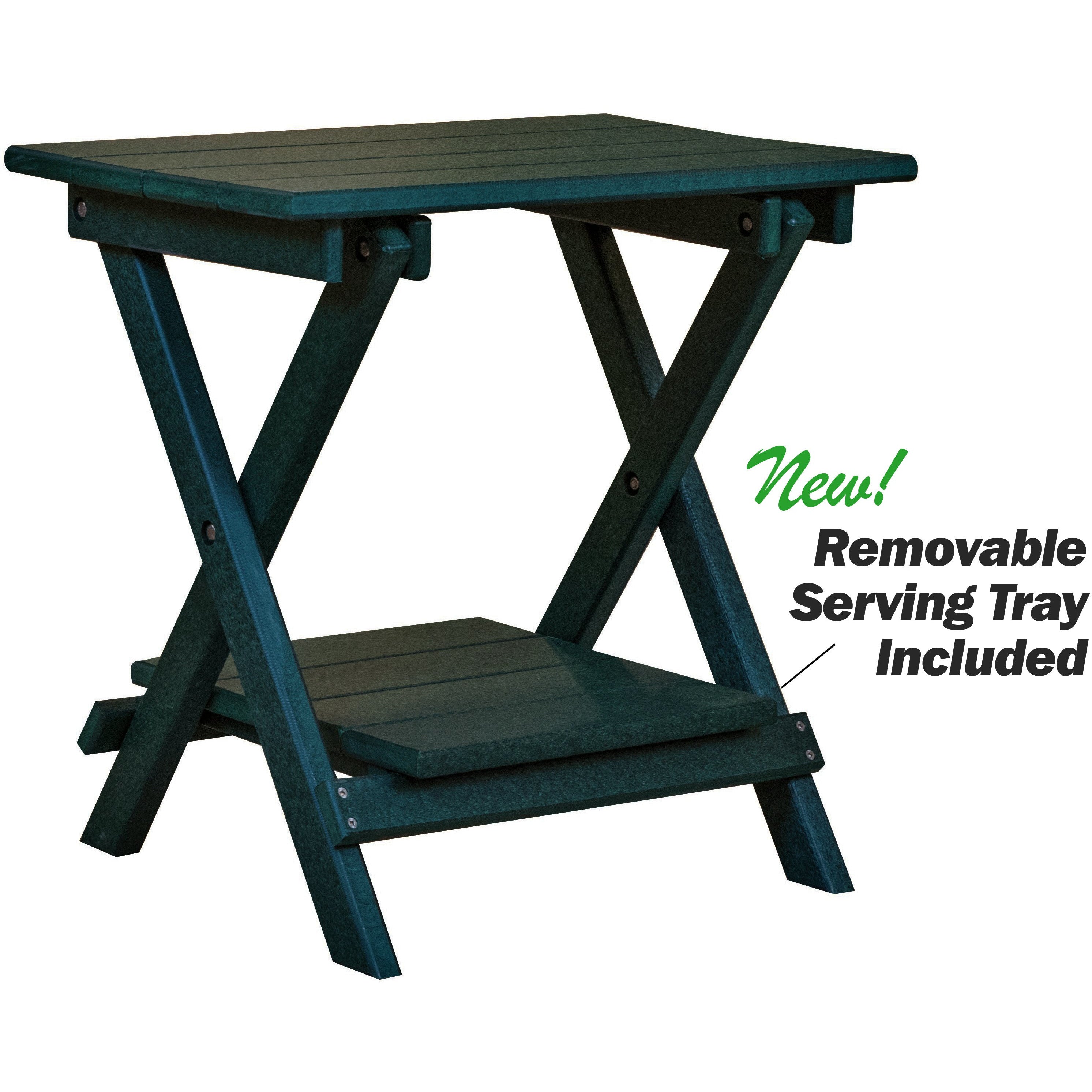 Set of 2 Folding Adirondack Chairs King Size + 1 Folding Side Table With Removable Tray